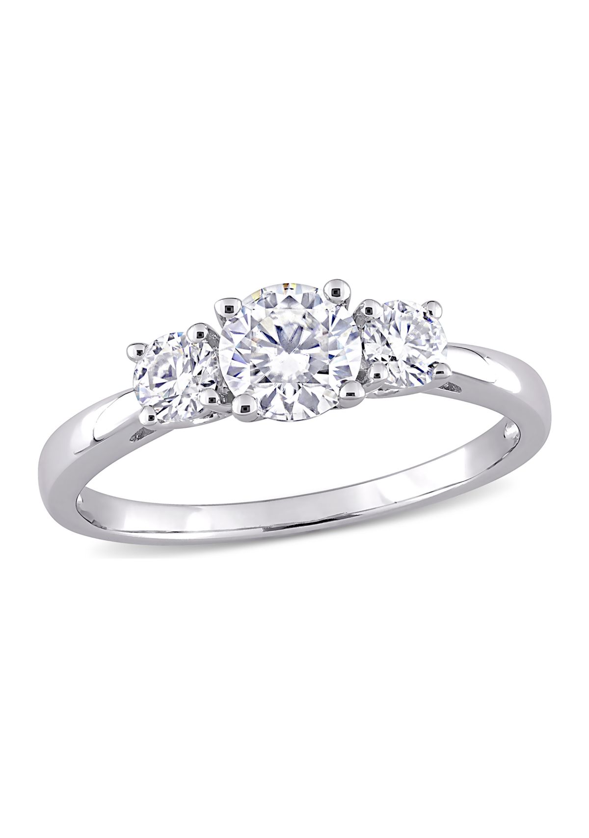1 ct. t.w. Created Moissanite 3-Stone Engagement Ring in Sterling Silver