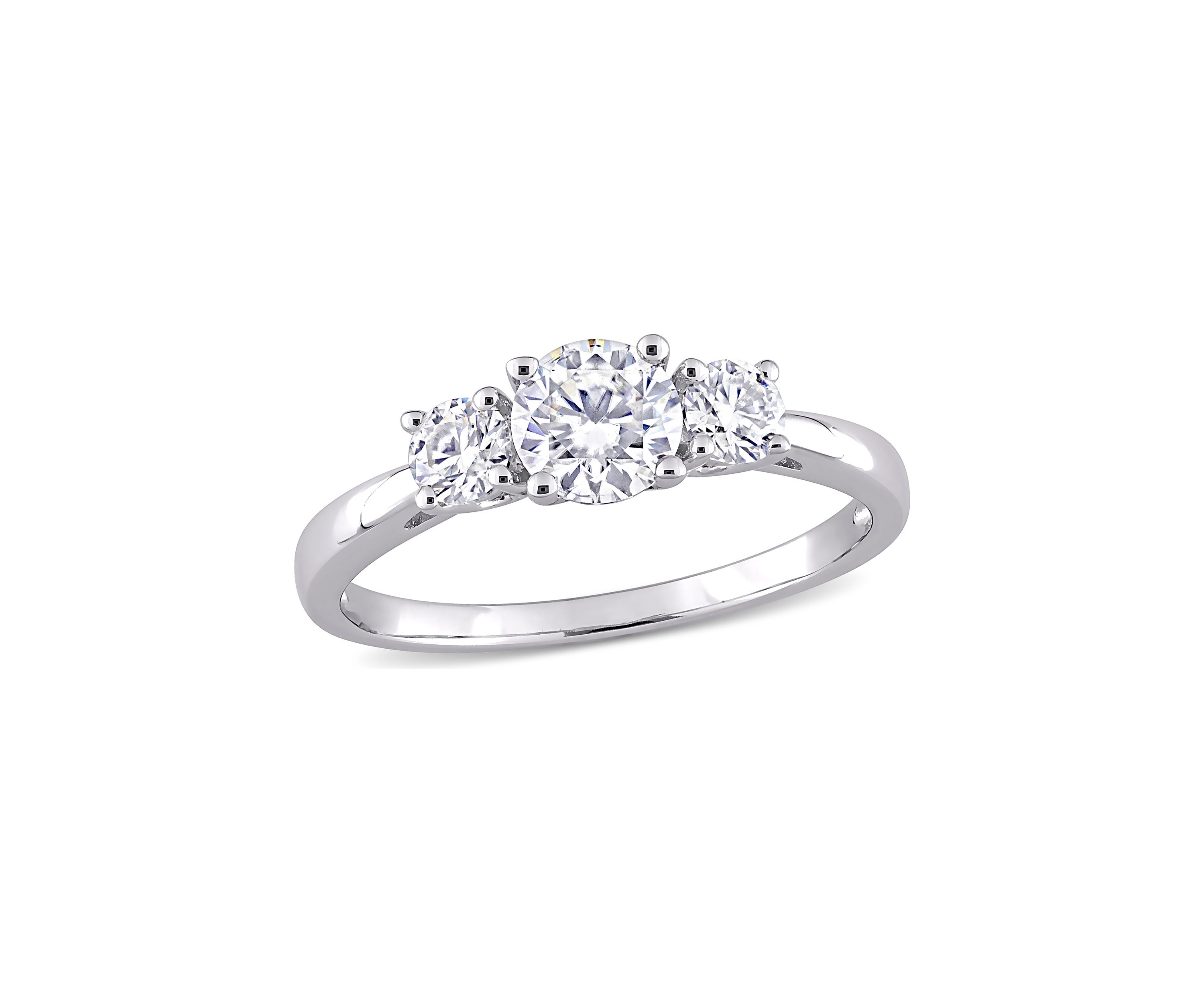 1 ct. t.w. Created Moissanite 3-Stone Engagement Ring in Sterling Silver