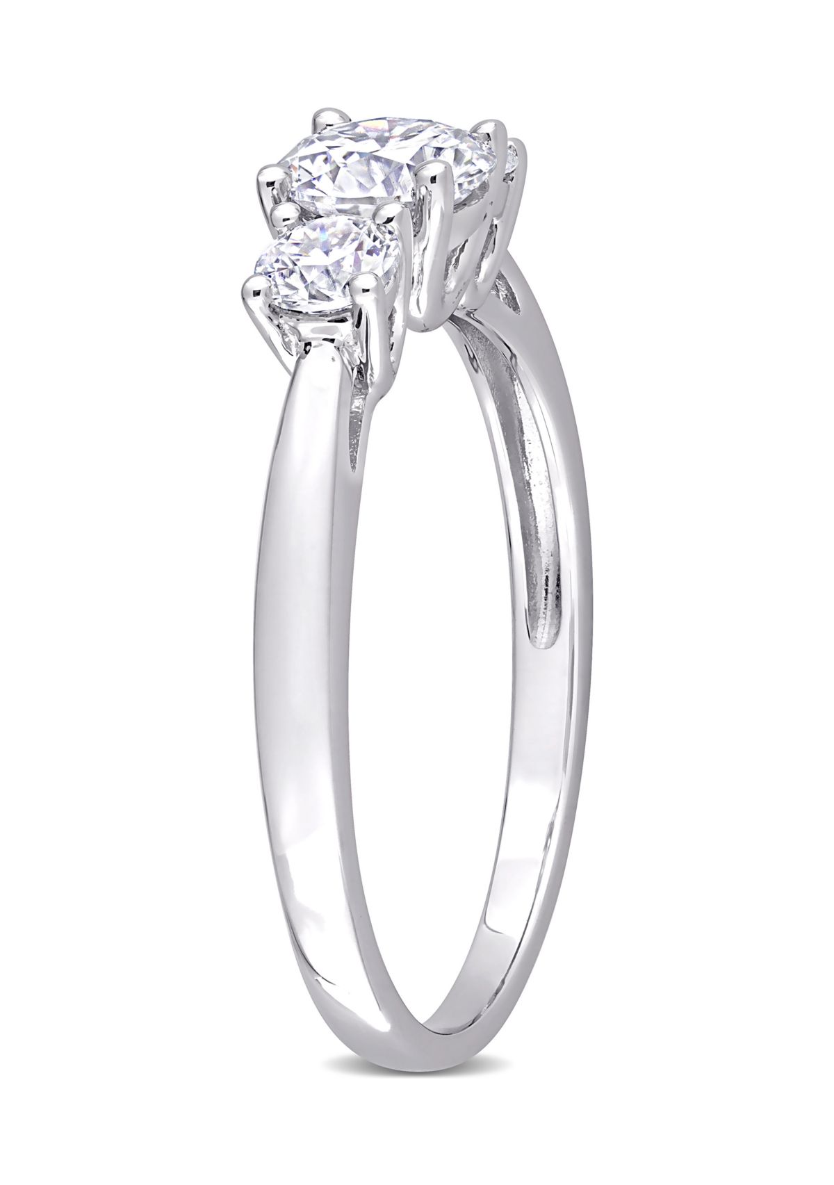 1 ct. t.w. Created Moissanite 3-Stone Engagement Ring in Sterling Silver