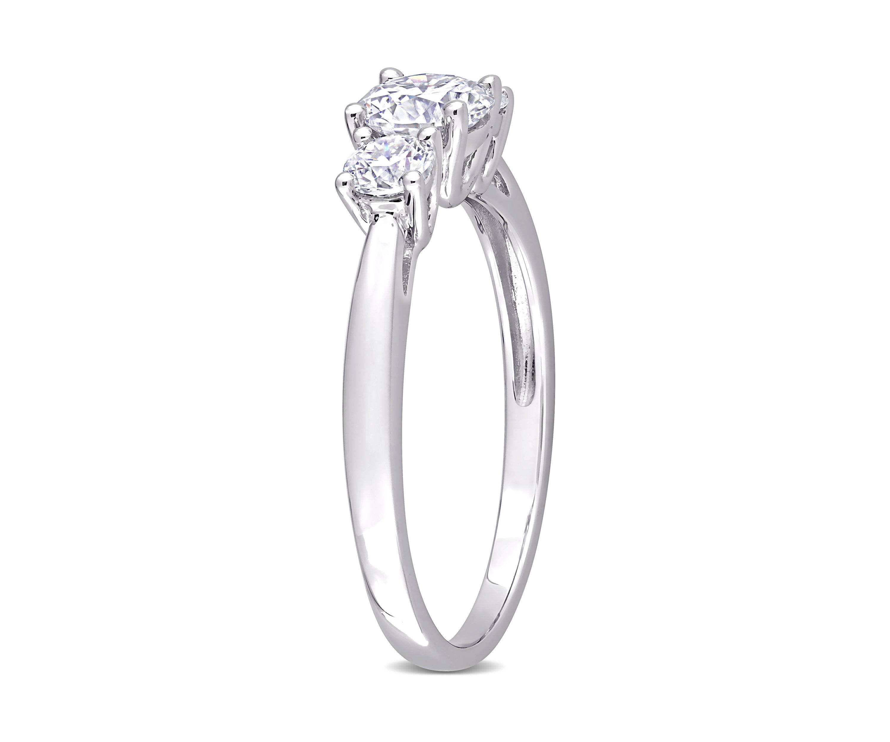 1 ct. t.w. Created Moissanite 3-Stone Engagement Ring in Sterling Silver