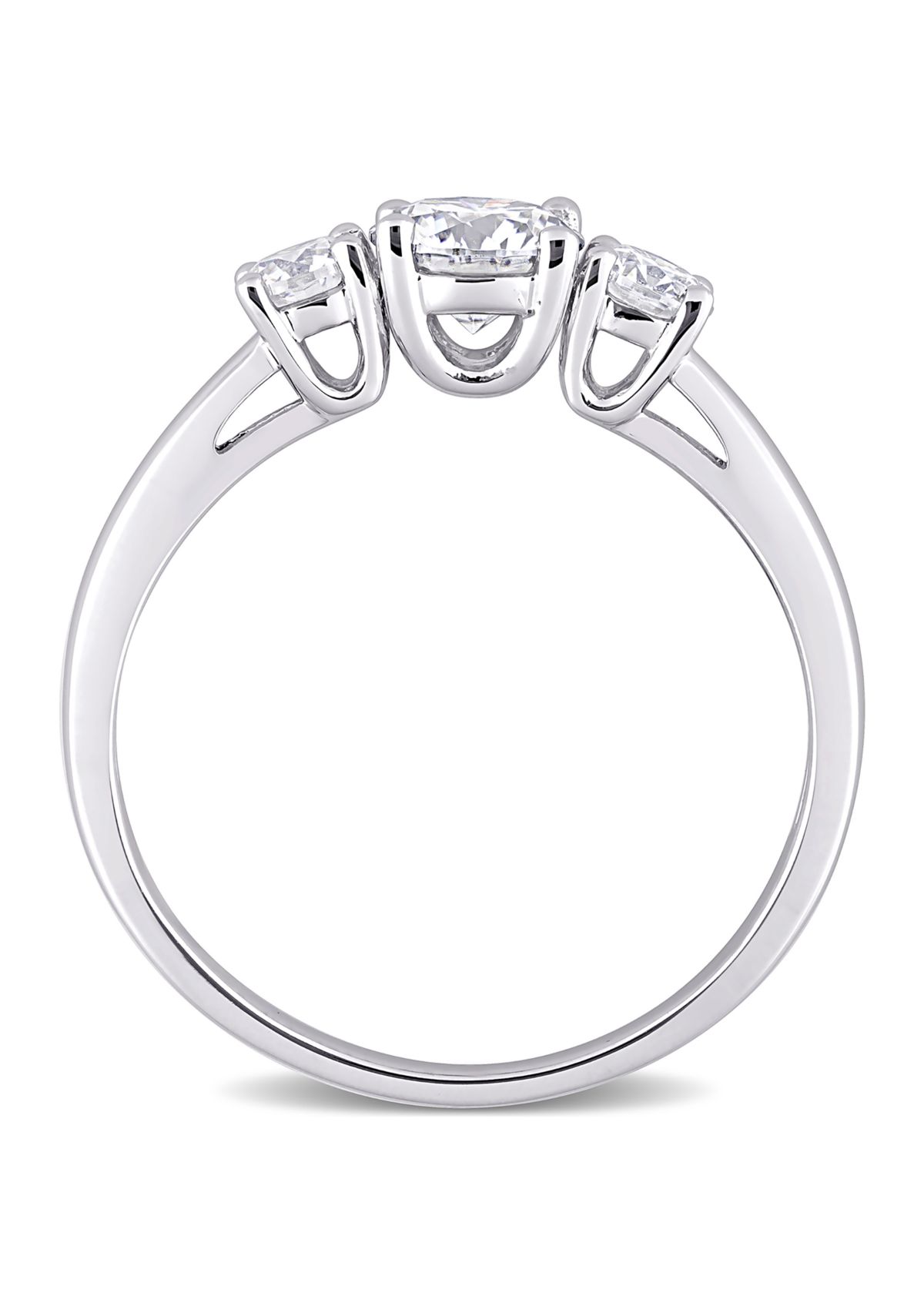 1 ct. t.w. Created Moissanite 3-Stone Engagement Ring in Sterling Silver