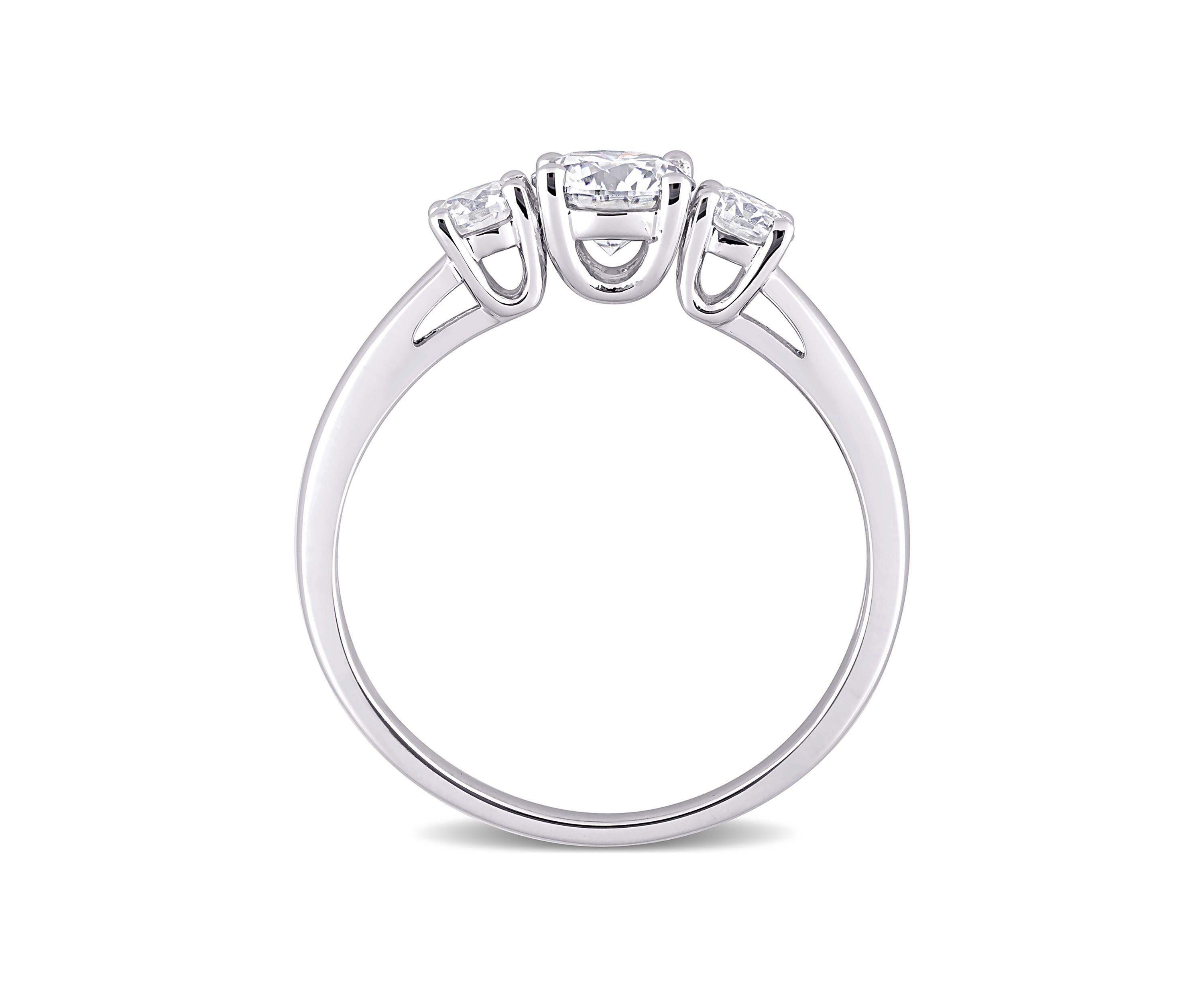 1 ct. t.w. Created Moissanite 3-Stone Engagement Ring in Sterling Silver