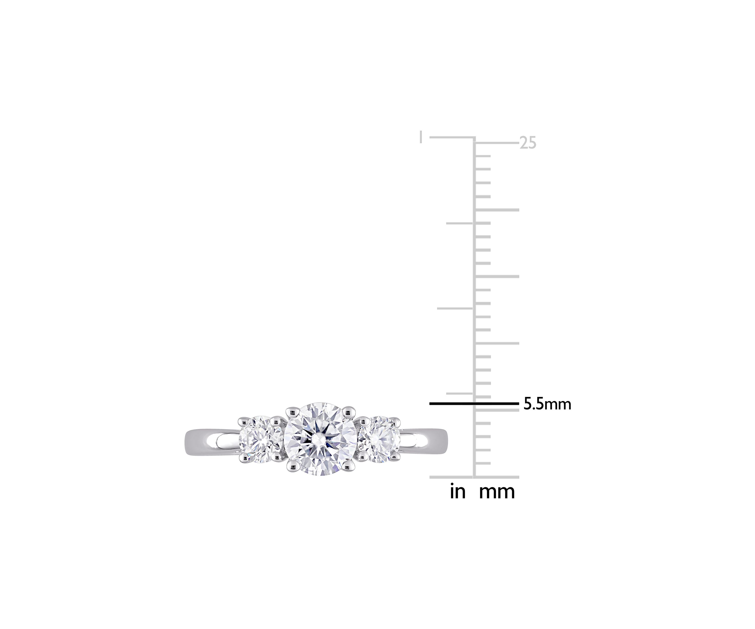 1 ct. t.w. Created Moissanite 3-Stone Engagement Ring in Sterling Silver
