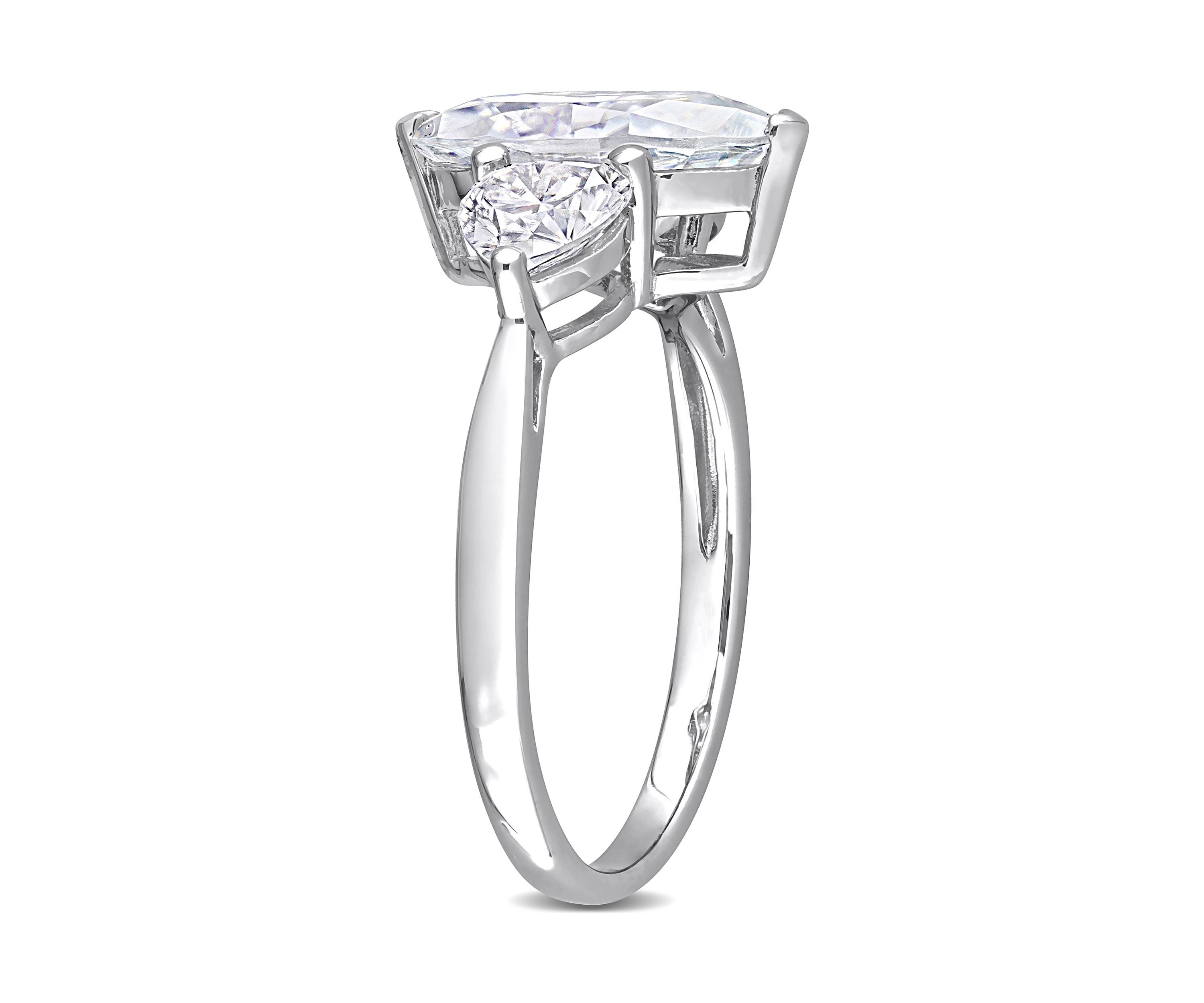2.5 ct. t.w. Created Moissanite Marquise Cut 3-Stone Engagement Ring in Sterling Silver