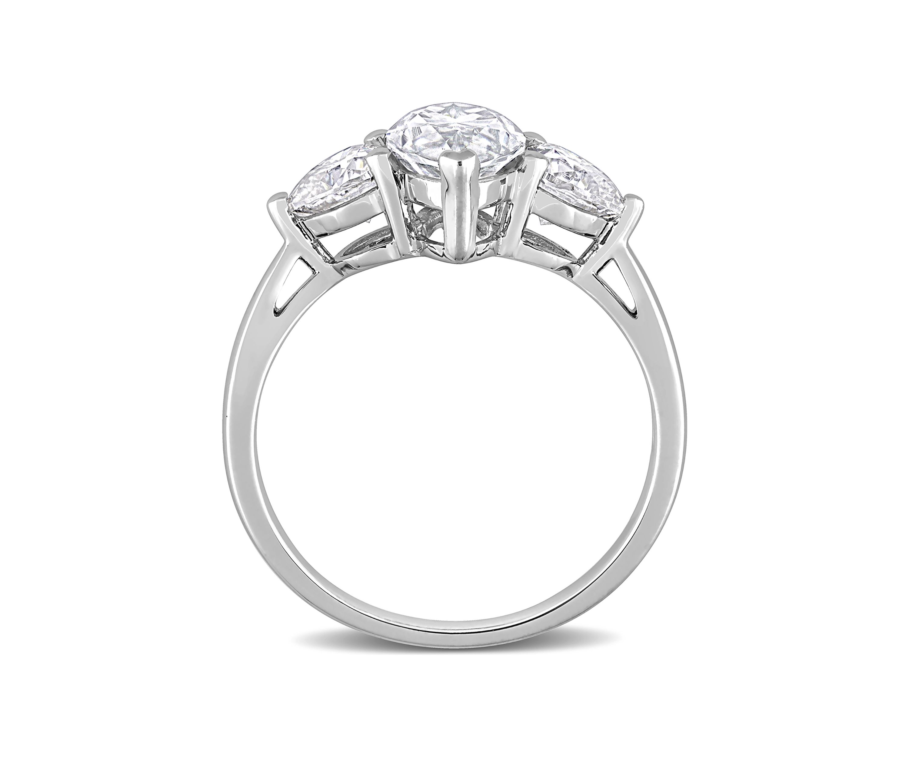 2.5 ct. t.w. Created Moissanite Marquise Cut 3-Stone Engagement Ring in Sterling Silver