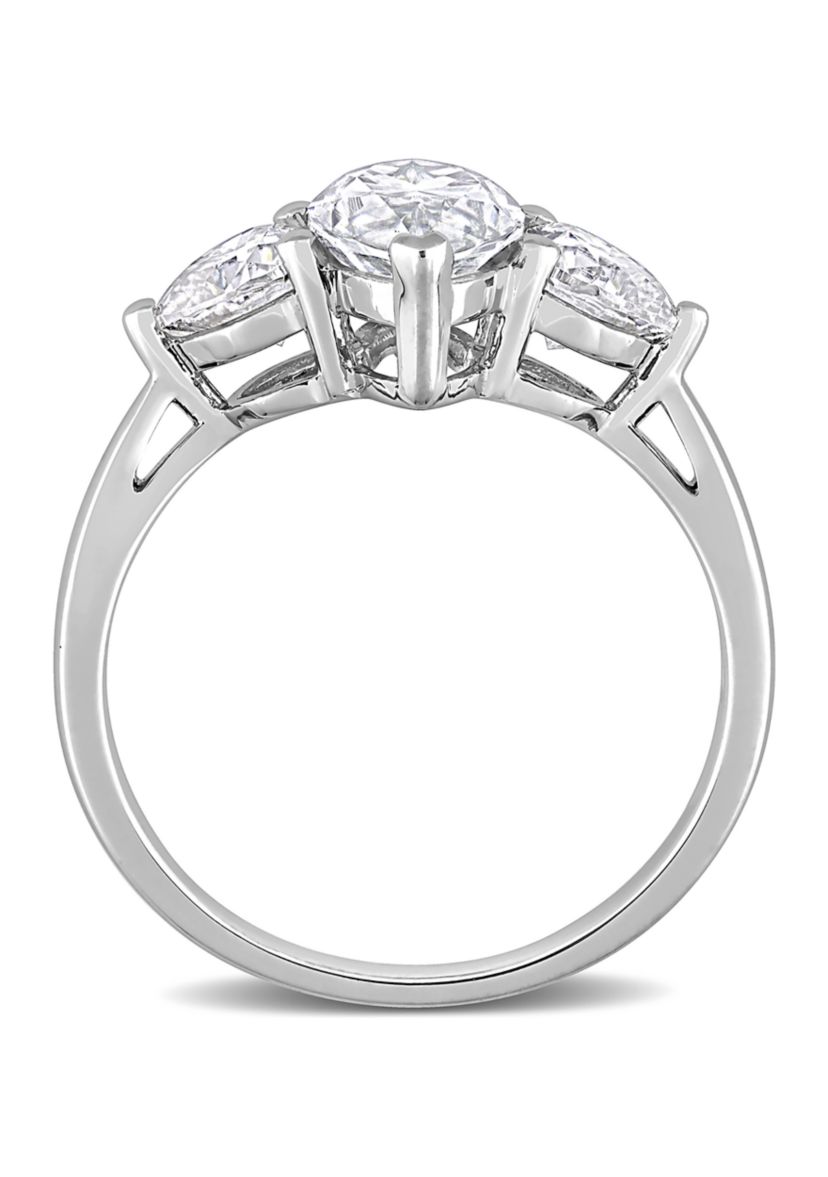 2.5 ct. t.w. Created Moissanite Marquise Cut 3-Stone Engagement Ring in Sterling Silver