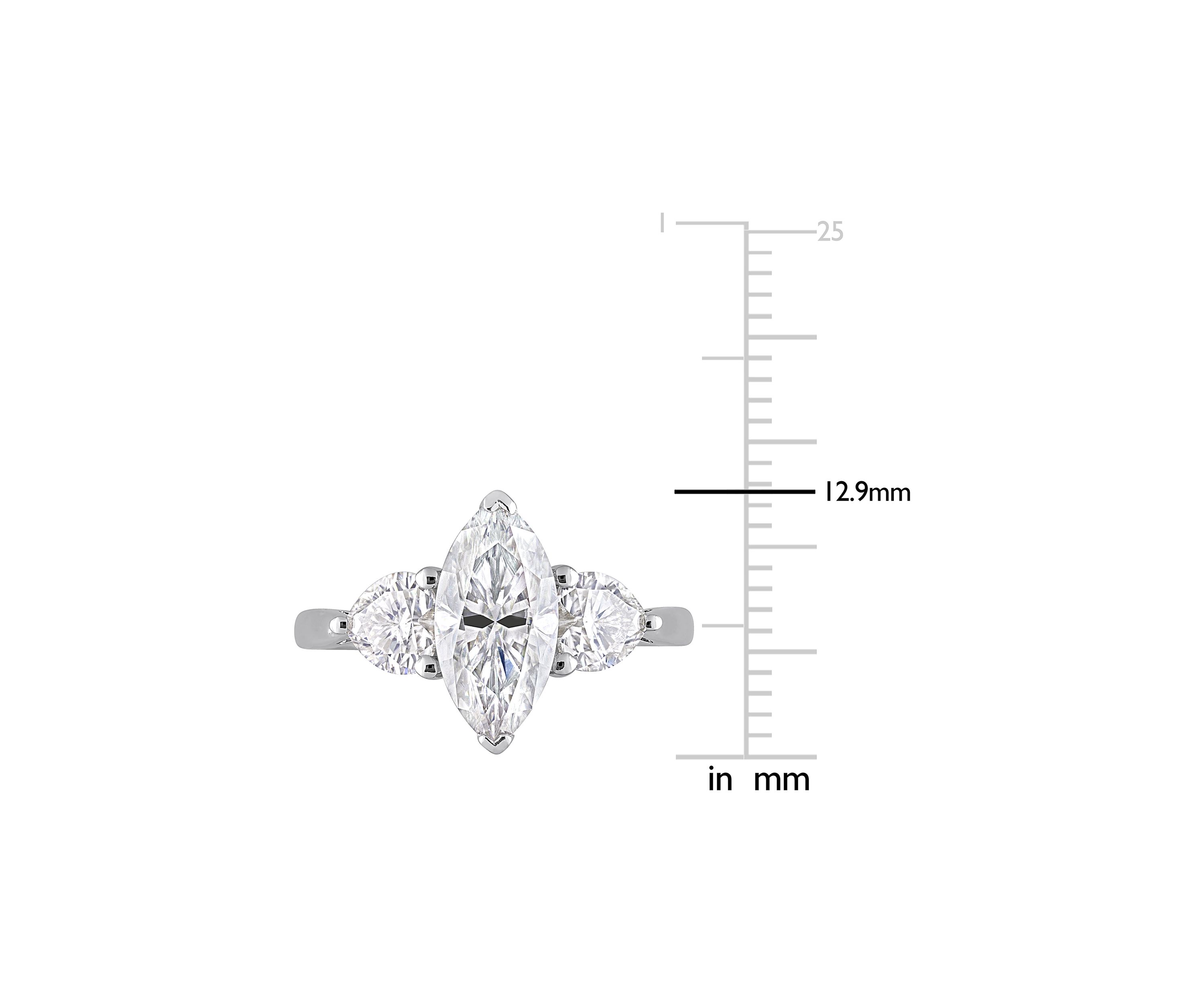 2.5 ct. t.w. Created Moissanite Marquise Cut 3-Stone Engagement Ring in Sterling Silver