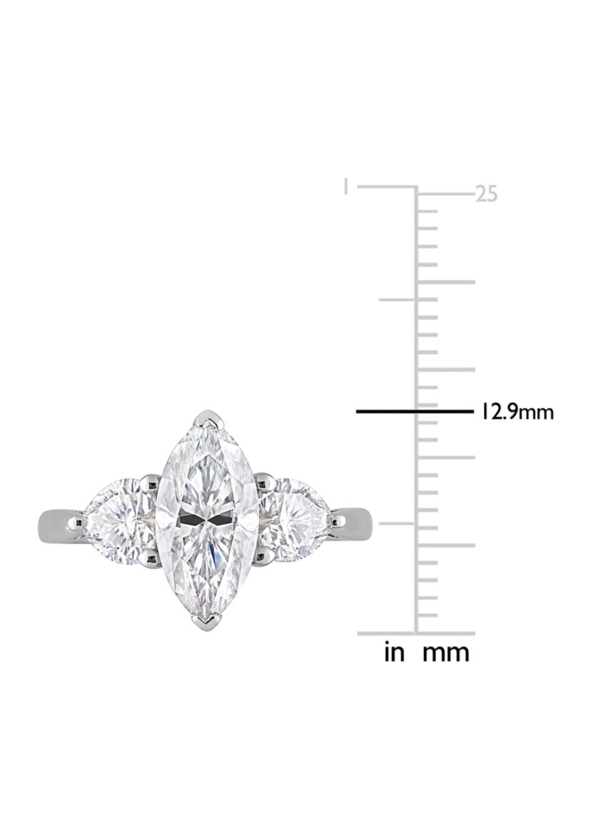 2.5 ct. t.w. Created Moissanite Marquise Cut 3-Stone Engagement Ring in Sterling Silver