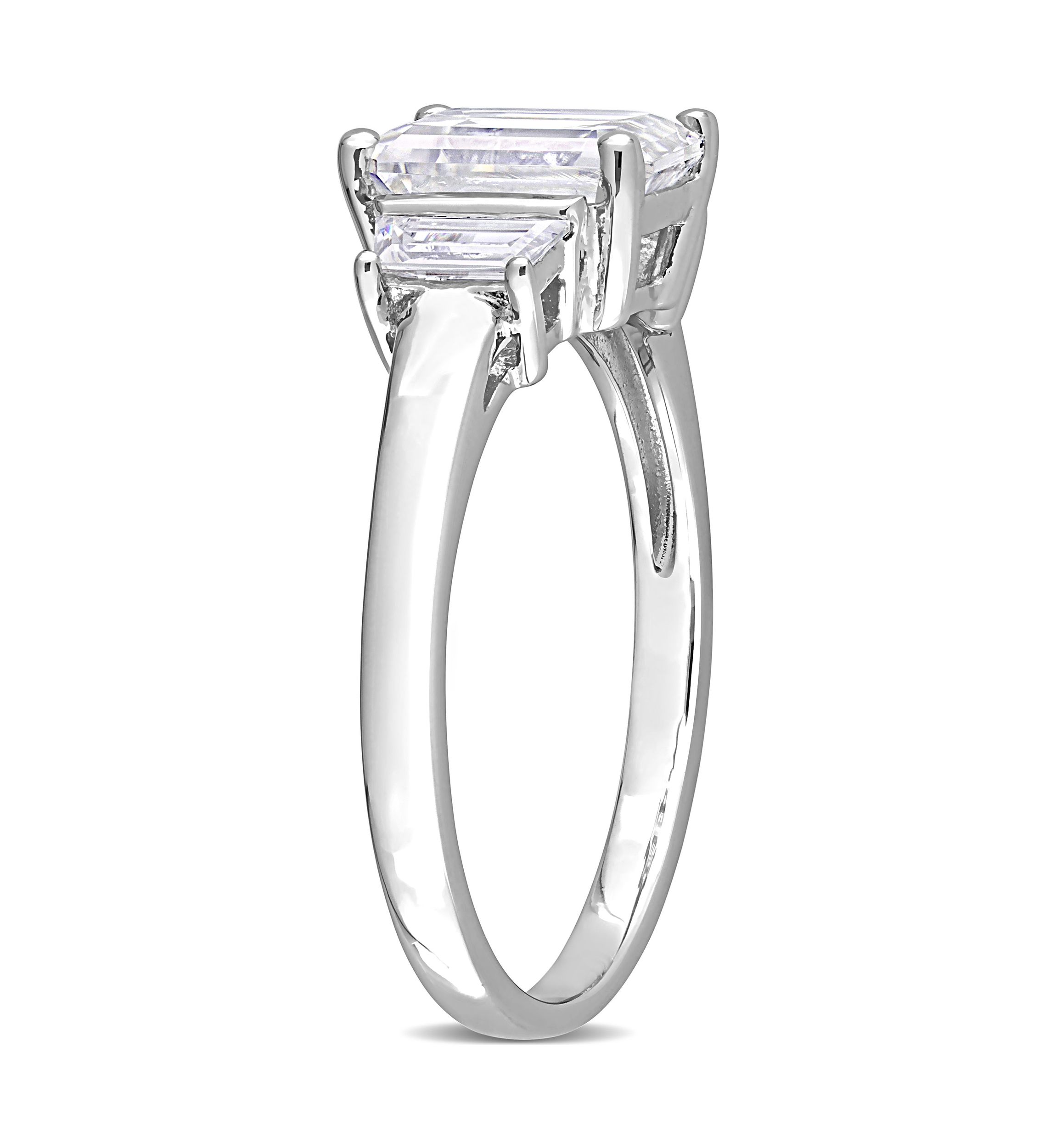 2.3 ct. t.w. Created Moissanite Three-Stone Engagement Ring in Sterling Silver
