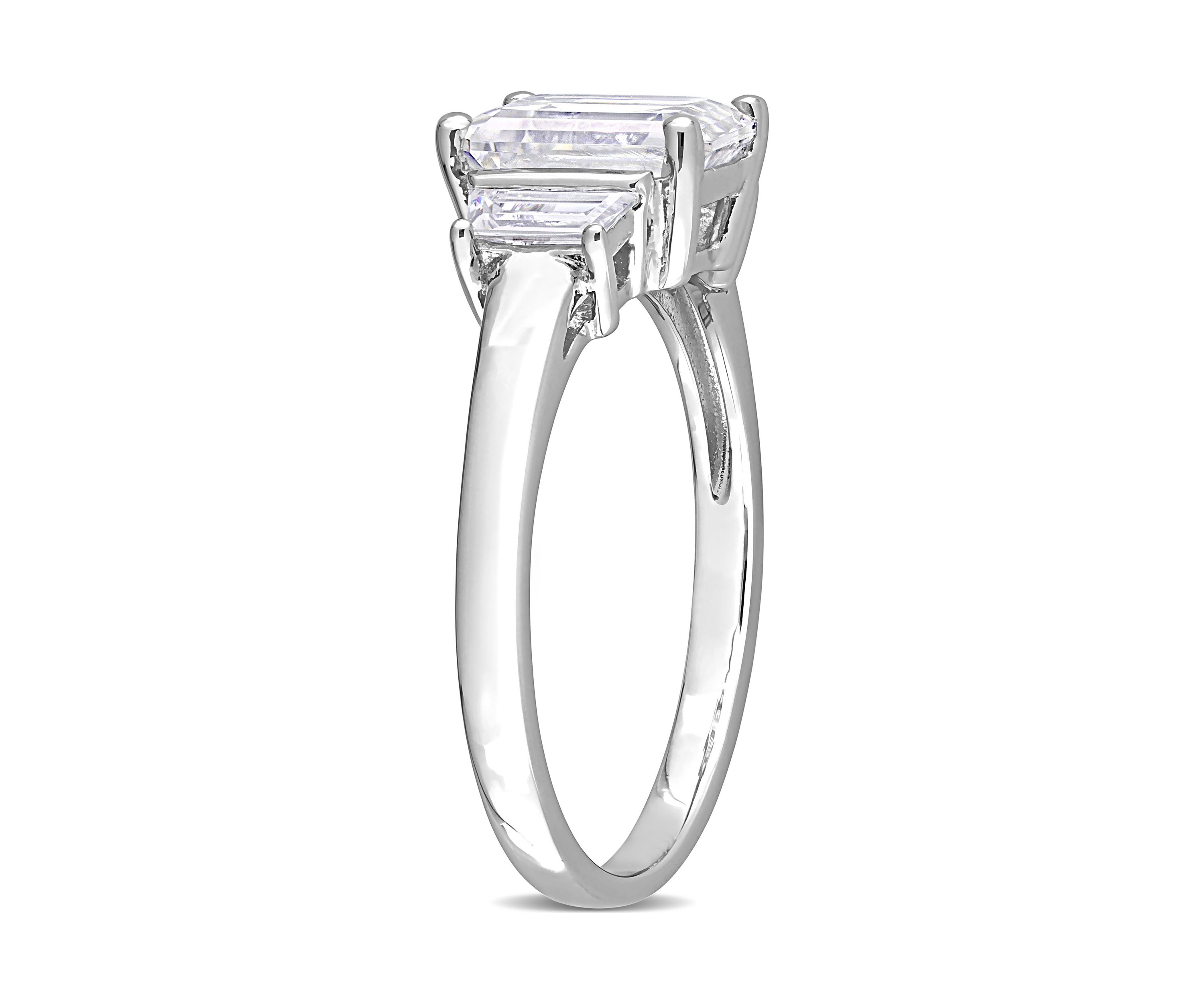 2.3 ct. t.w. Created Moissanite Three-Stone Engagement Ring in Sterling Silver