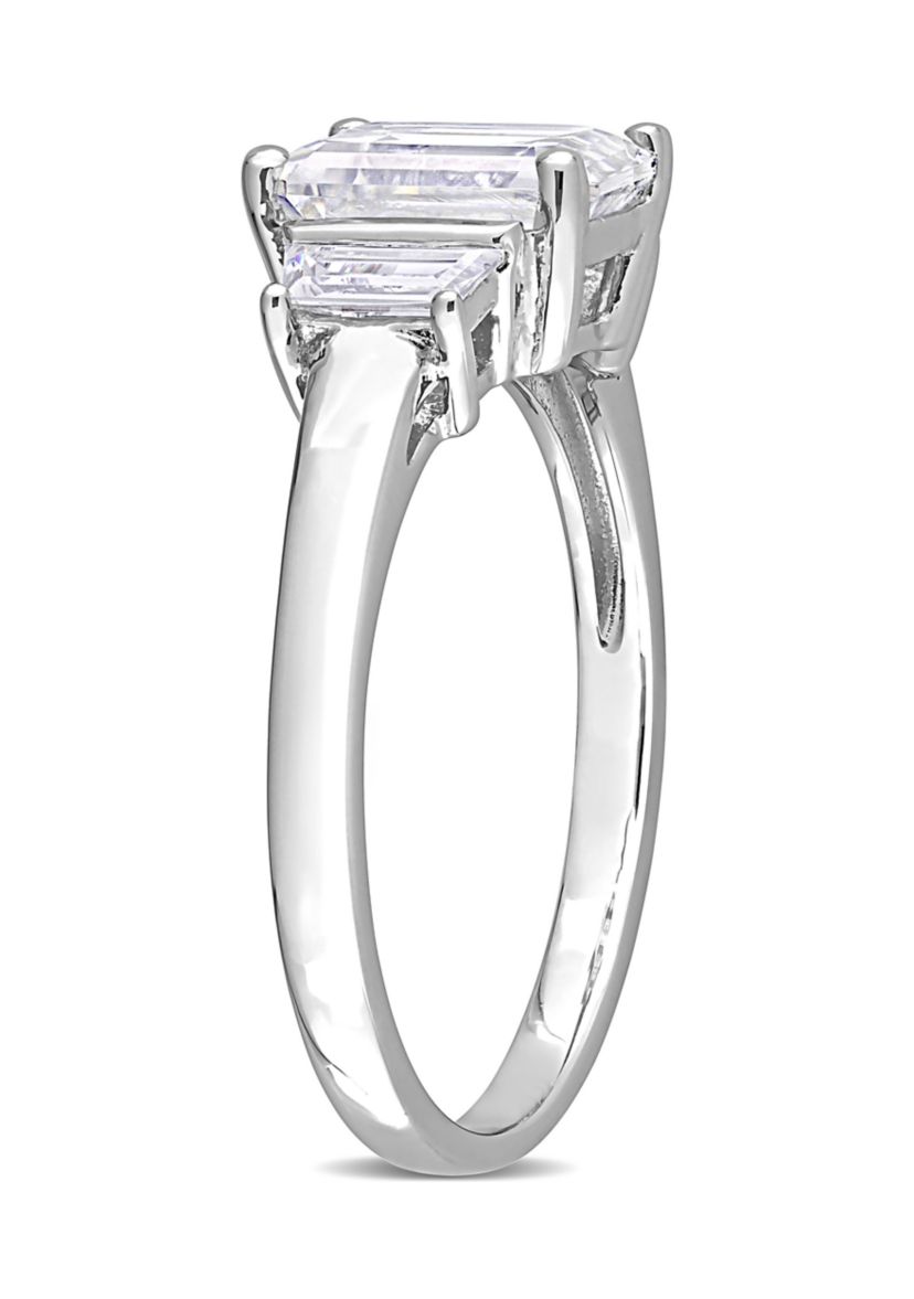 2.3 ct. t.w. Created Moissanite Three-Stone Engagement Ring in Sterling Silver