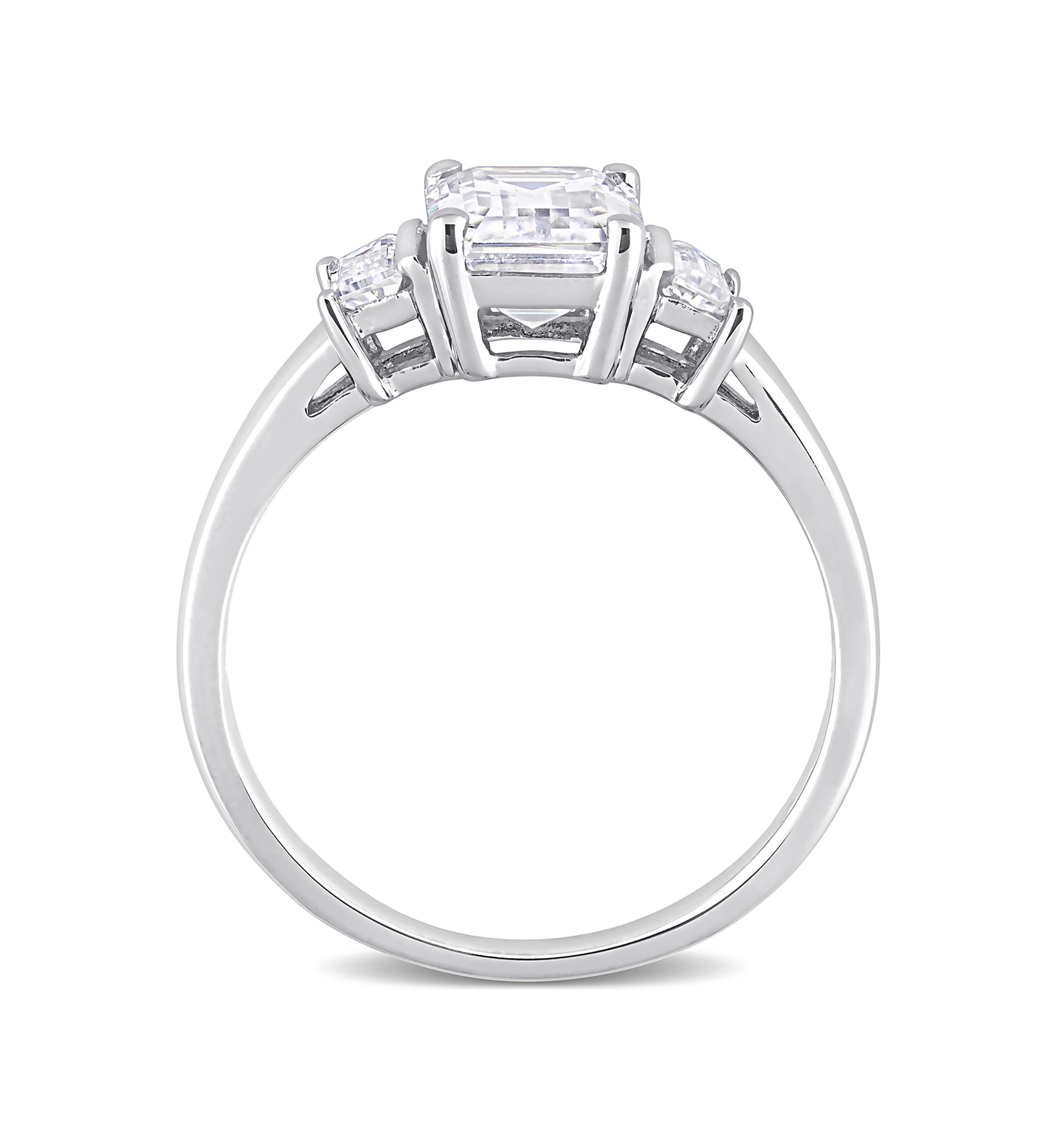 2.3 ct. t.w. Created Moissanite Three-Stone Engagement Ring in Sterling Silver