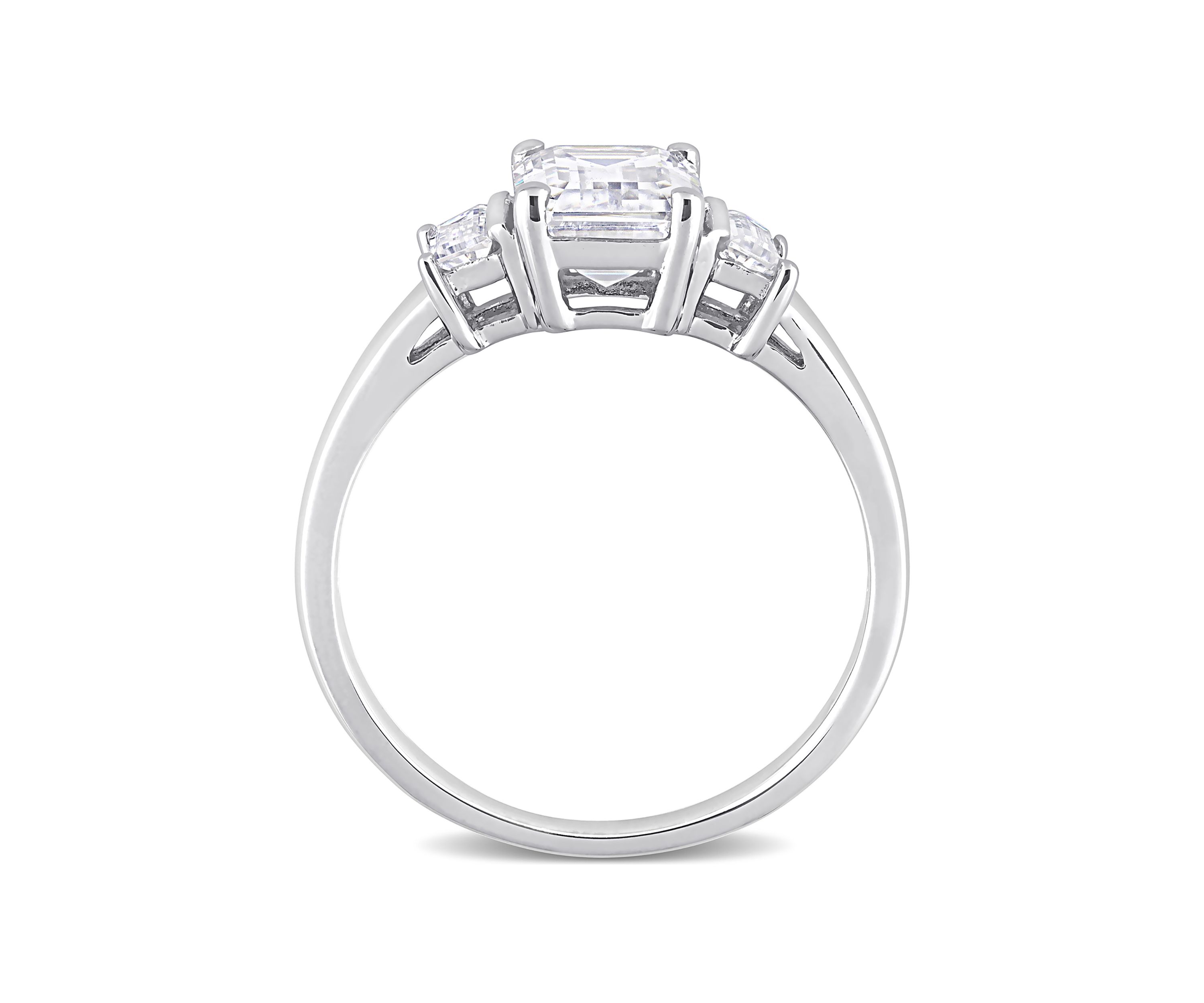 2.3 ct. t.w. Created Moissanite Three-Stone Engagement Ring in Sterling Silver