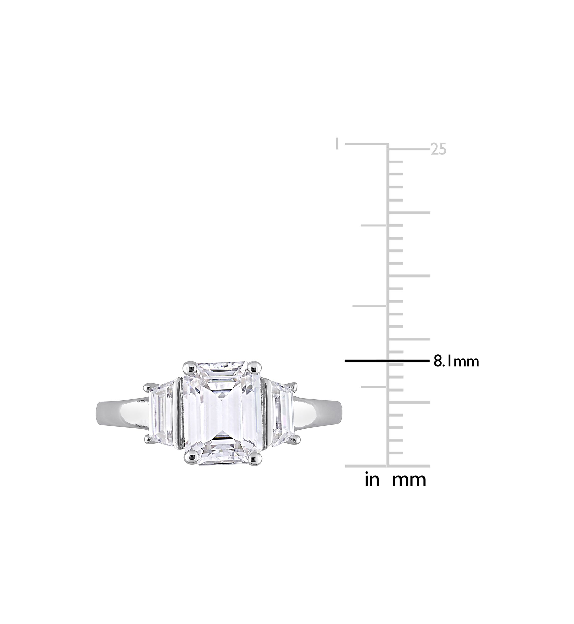 2.3 ct. t.w. Created Moissanite Three-Stone Engagement Ring in Sterling Silver