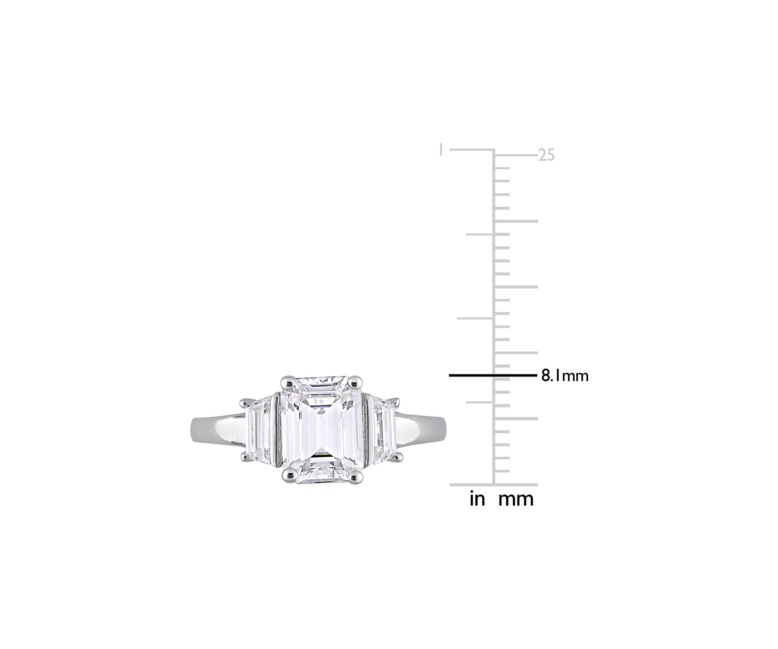 2.3 ct. t.w. Created Moissanite Three-Stone Engagement Ring in Sterling Silver