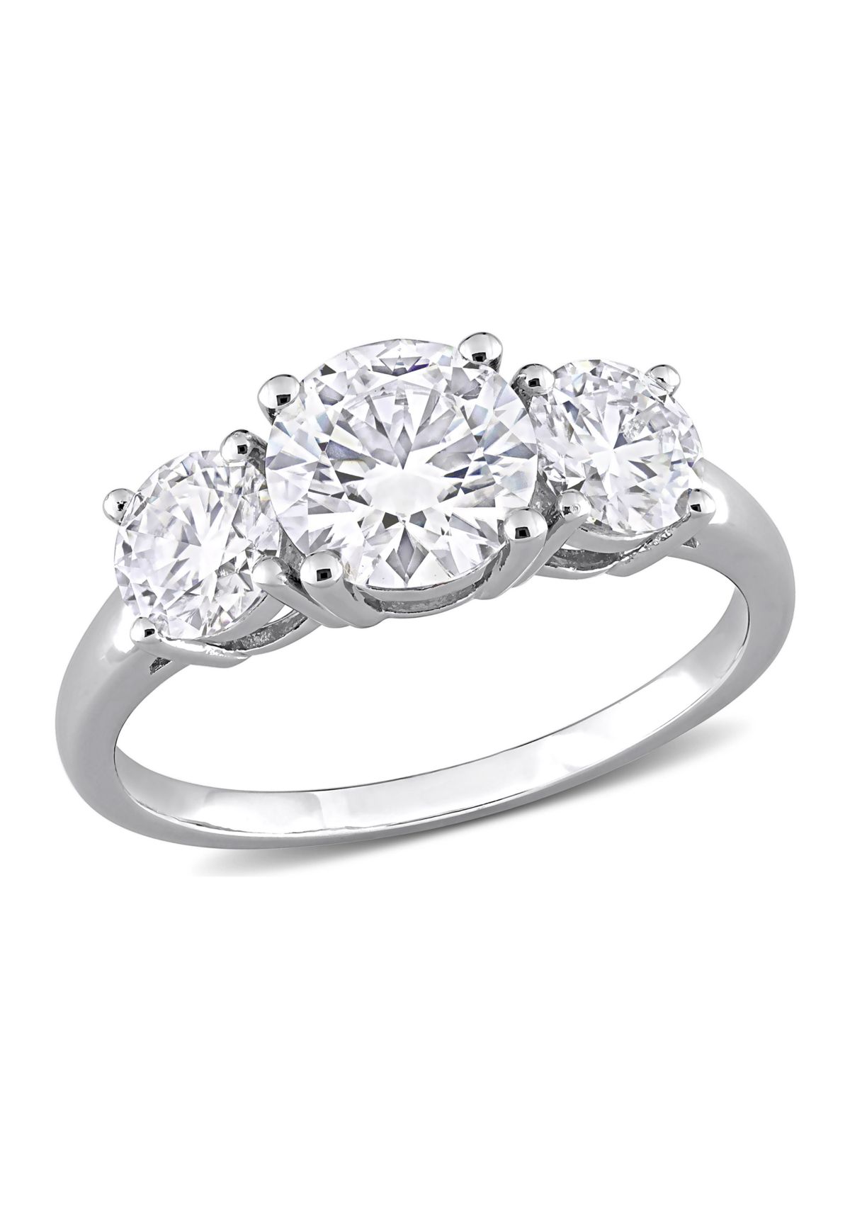 2.25 ct. t.w. Created Moissanite Three-Stone Engagement Ring in Sterling Silver