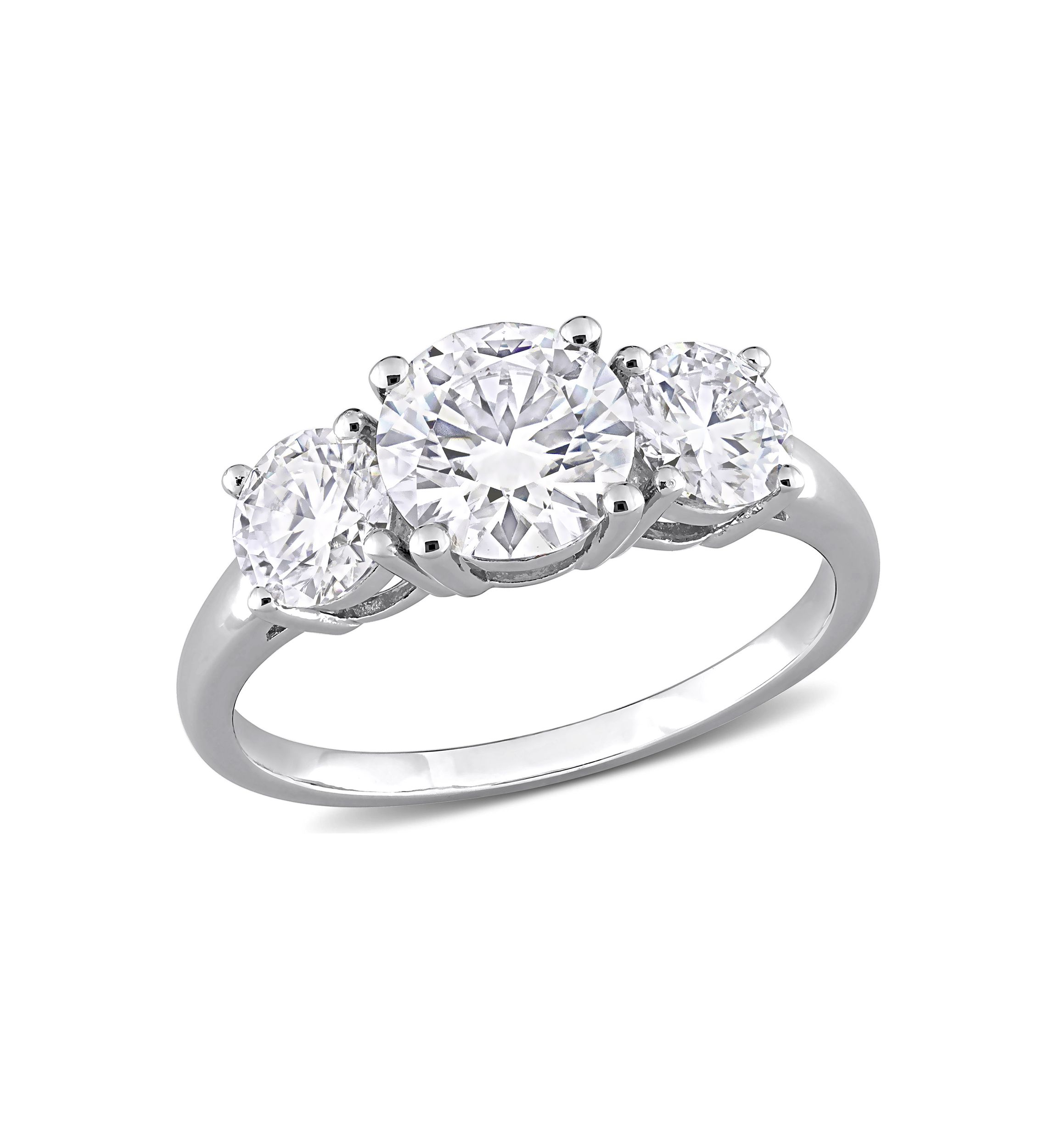 2.25 ct. t.w. Created Moissanite Three-Stone Engagement Ring in Sterling Silver