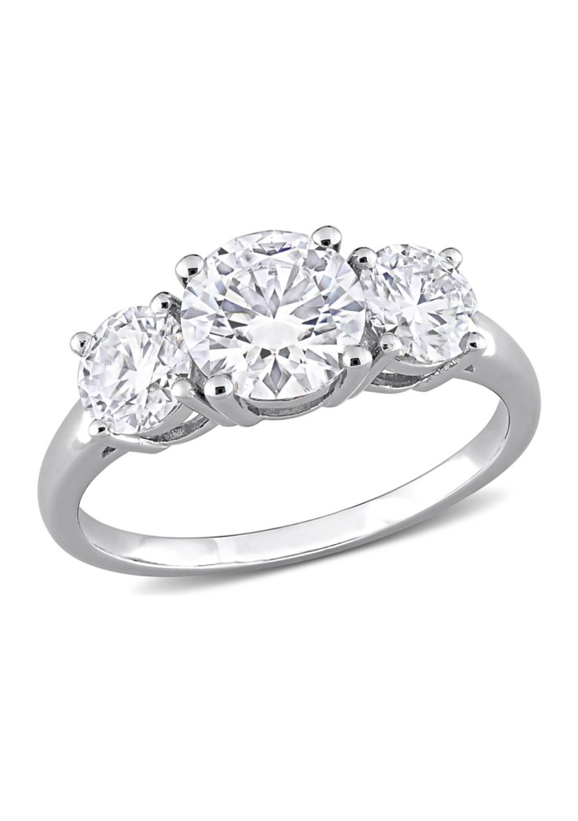 2.25 ct. t.w. Created Moissanite Three-Stone Engagement Ring in Sterling Silver