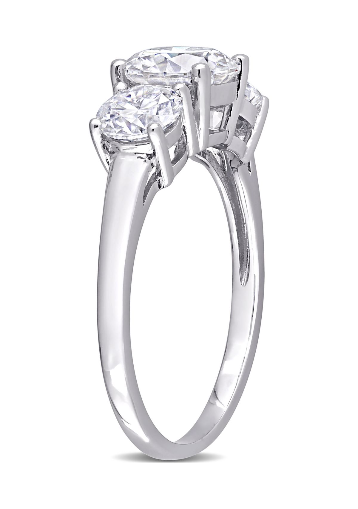2.25 ct. t.w. Created Moissanite Three-Stone Engagement Ring in Sterling Silver