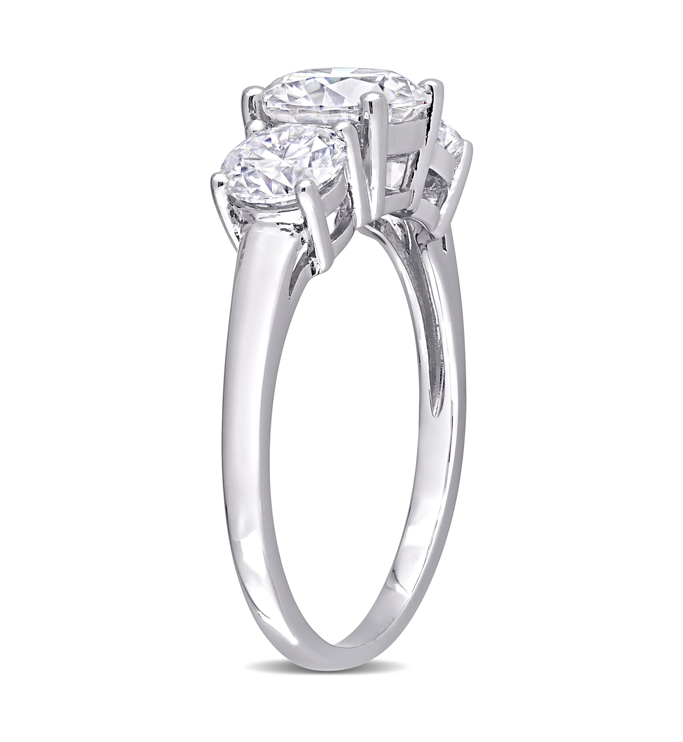 2.25 ct. t.w. Created Moissanite Three-Stone Engagement Ring in Sterling Silver