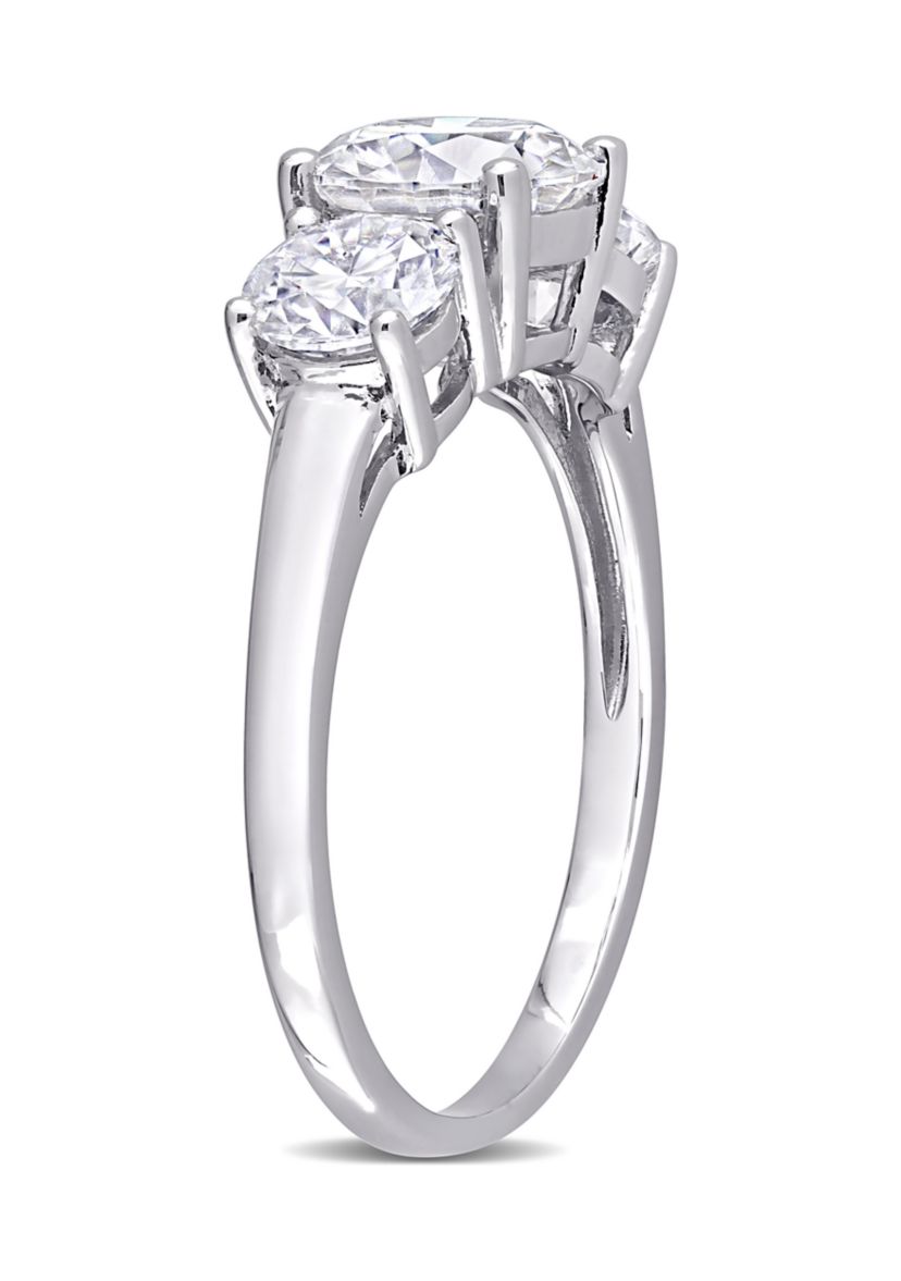 2.25 ct. t.w. Created Moissanite Three-Stone Engagement Ring in Sterling Silver