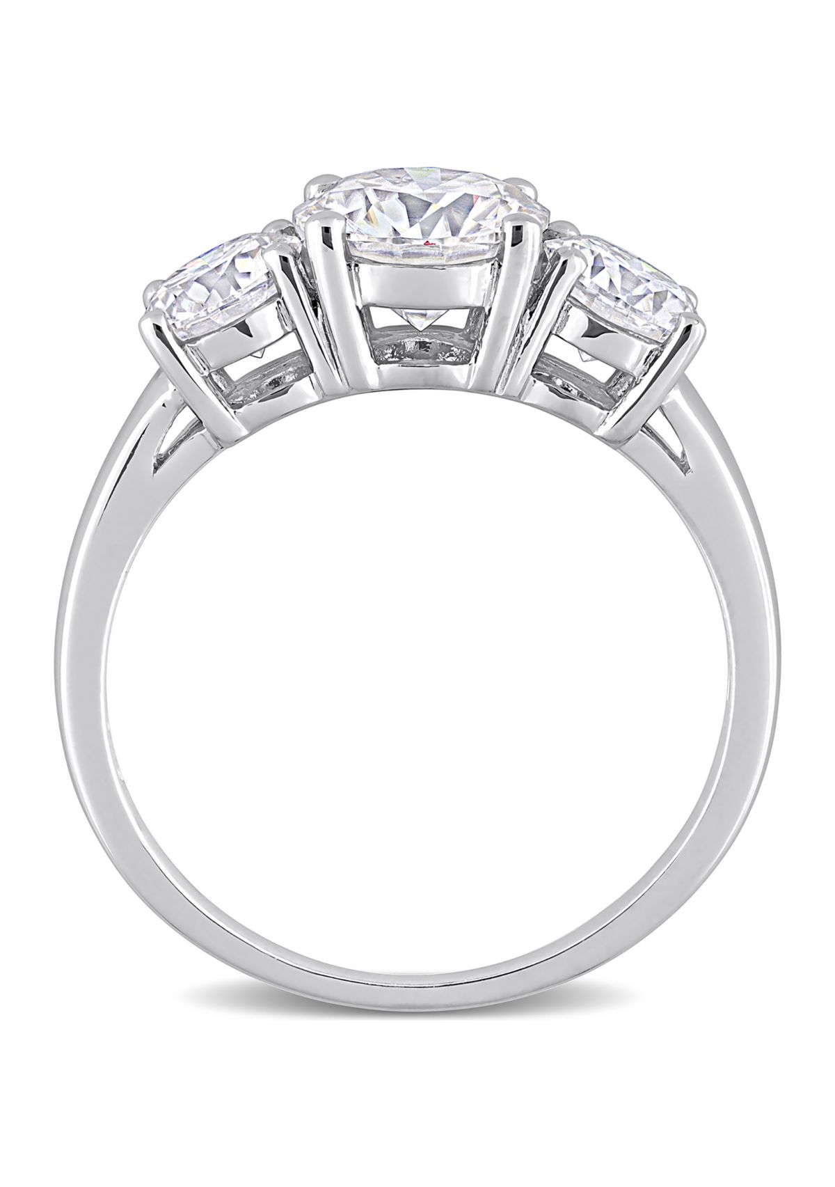 2.25 ct. t.w. Created Moissanite Three-Stone Engagement Ring in Sterling Silver