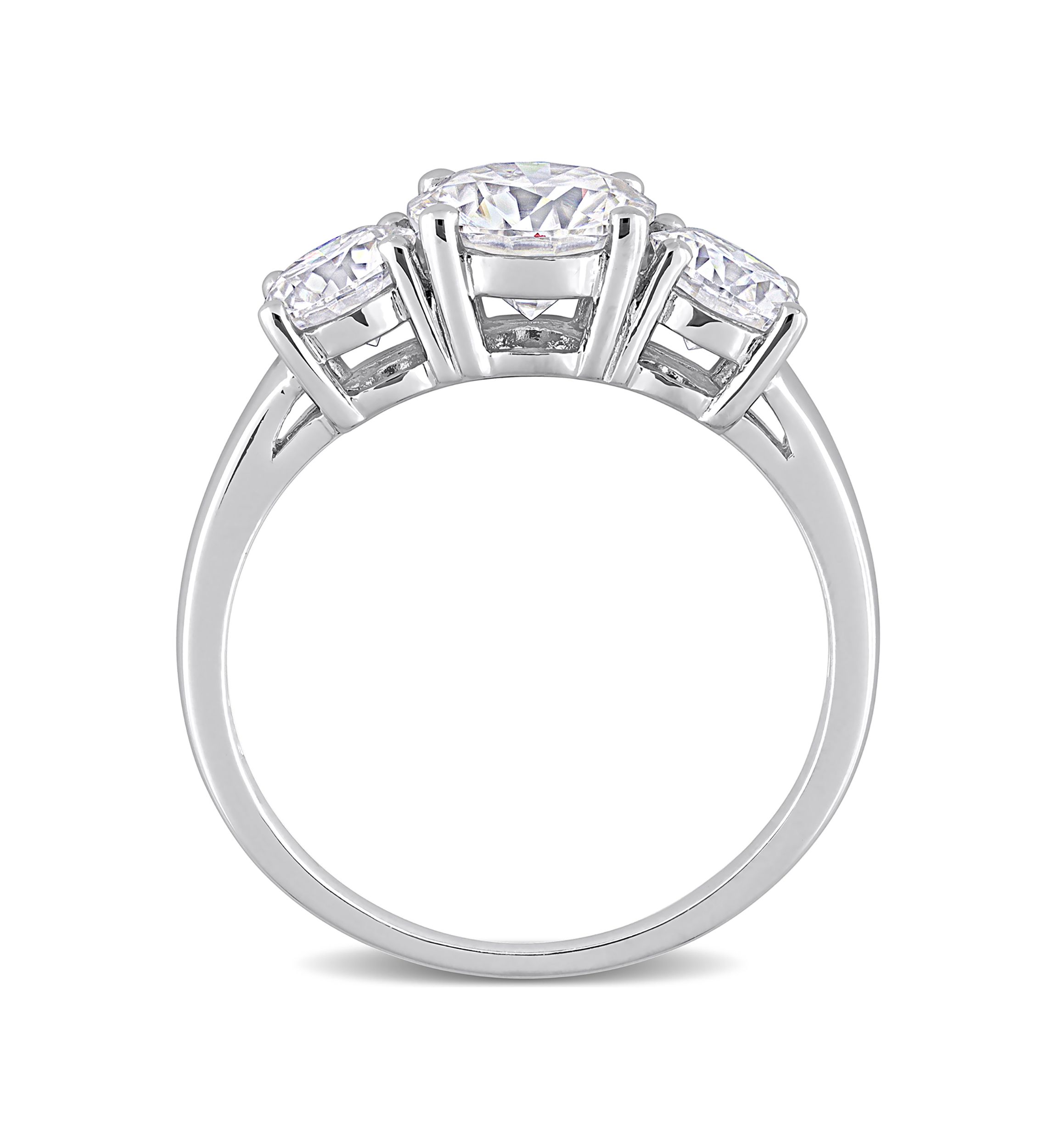 2.25 ct. t.w. Created Moissanite Three-Stone Engagement Ring in Sterling Silver