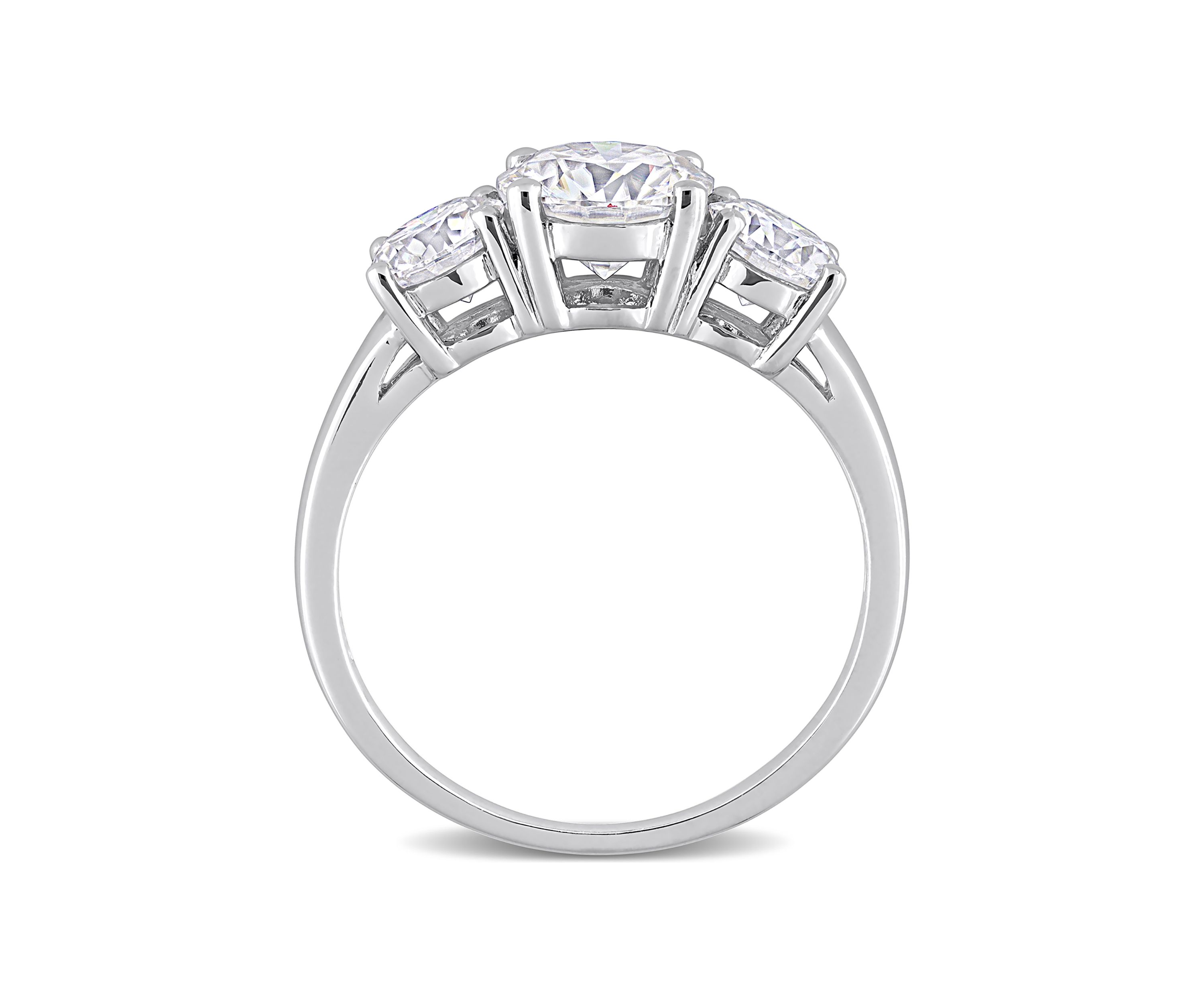 2.25 ct. t.w. Created Moissanite Three-Stone Engagement Ring in Sterling Silver