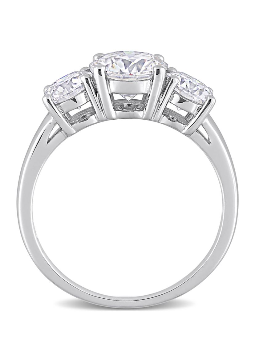 2.25 ct. t.w. Created Moissanite Three-Stone Engagement Ring in Sterling Silver