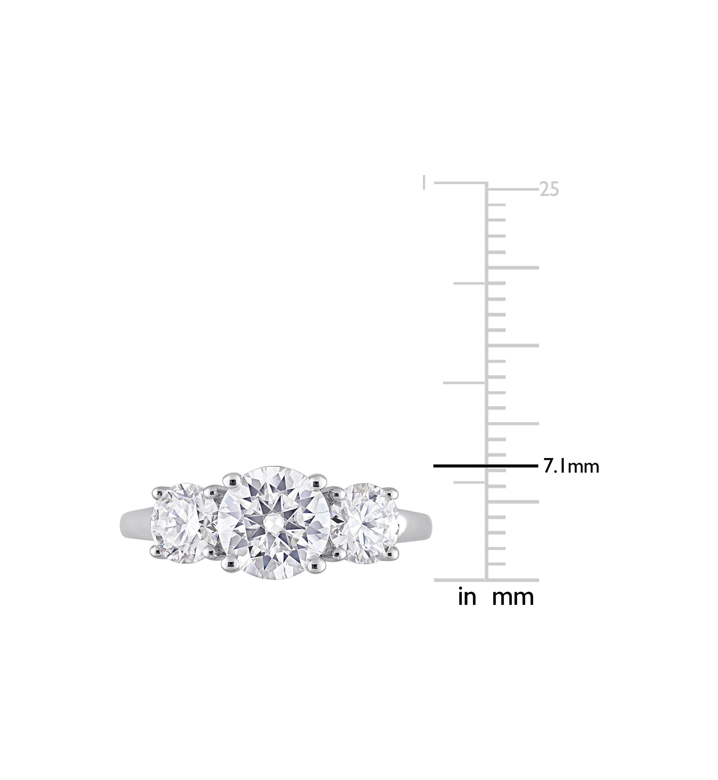 2.25 ct. t.w. Created Moissanite Three-Stone Engagement Ring in Sterling Silver