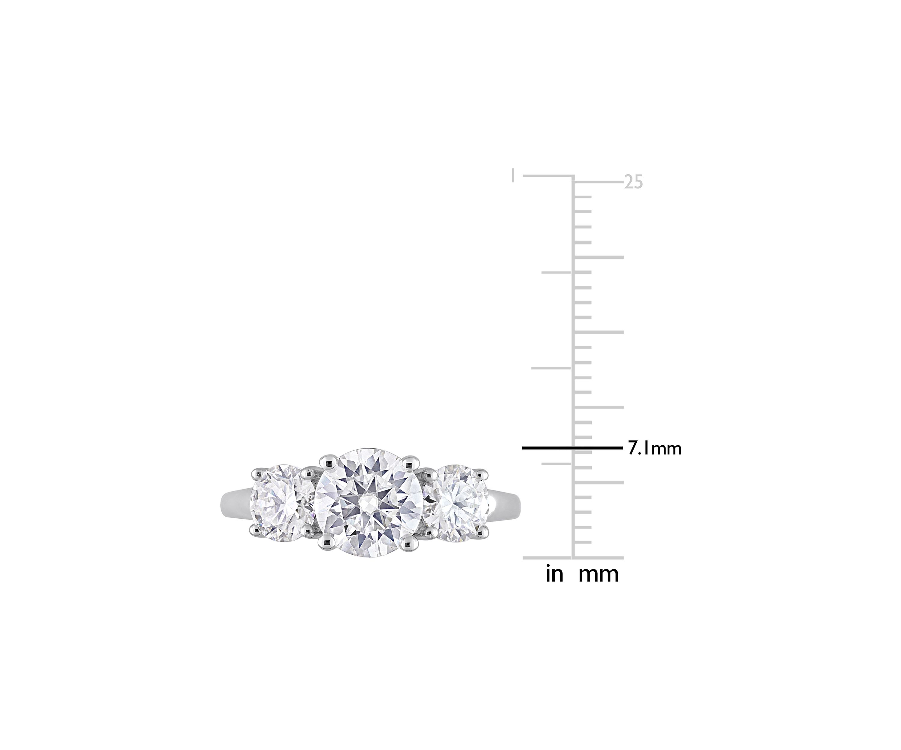 2.25 ct. t.w. Created Moissanite Three-Stone Engagement Ring in Sterling Silver