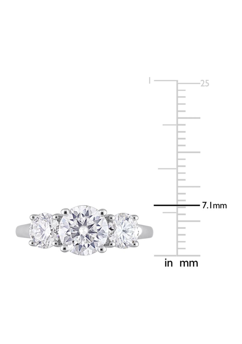2.25 ct. t.w. Created Moissanite Three-Stone Engagement Ring in Sterling Silver