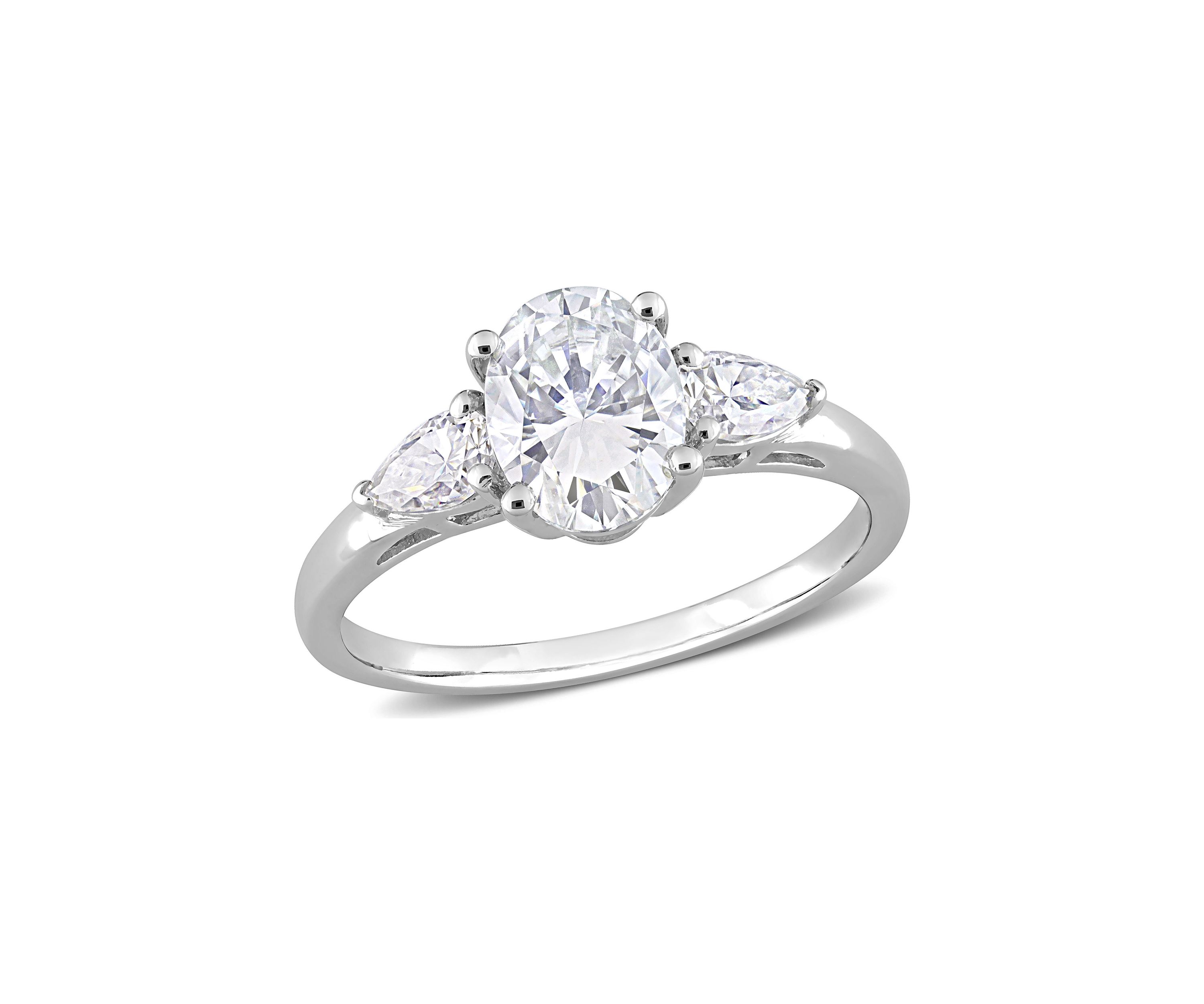 1.75 ct. t.w. Created Moissanite Three-Stone Engagement Ring in Sterling Silver