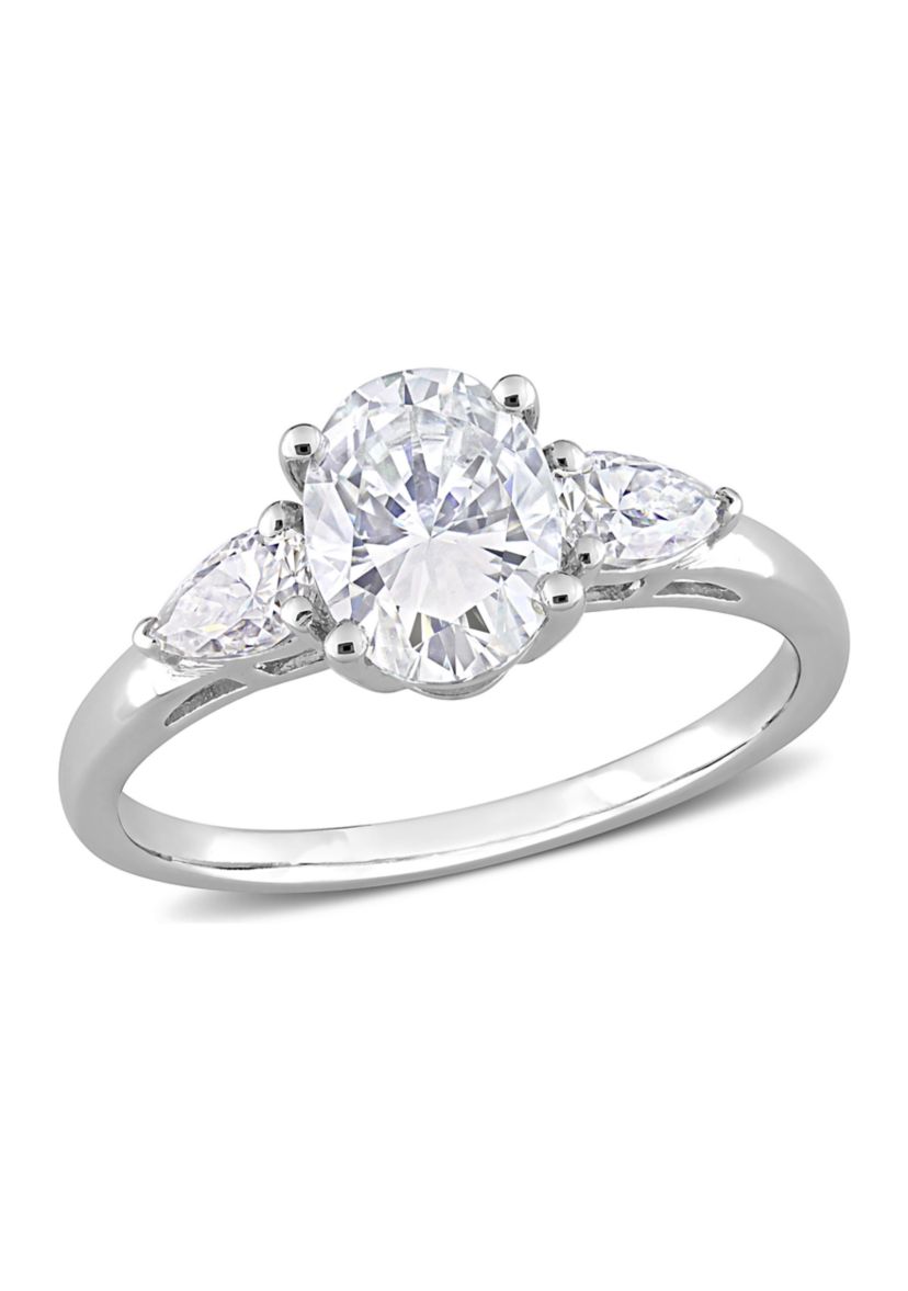 1.75 ct. t.w. Created Moissanite Three-Stone Engagement Ring in Sterling Silver