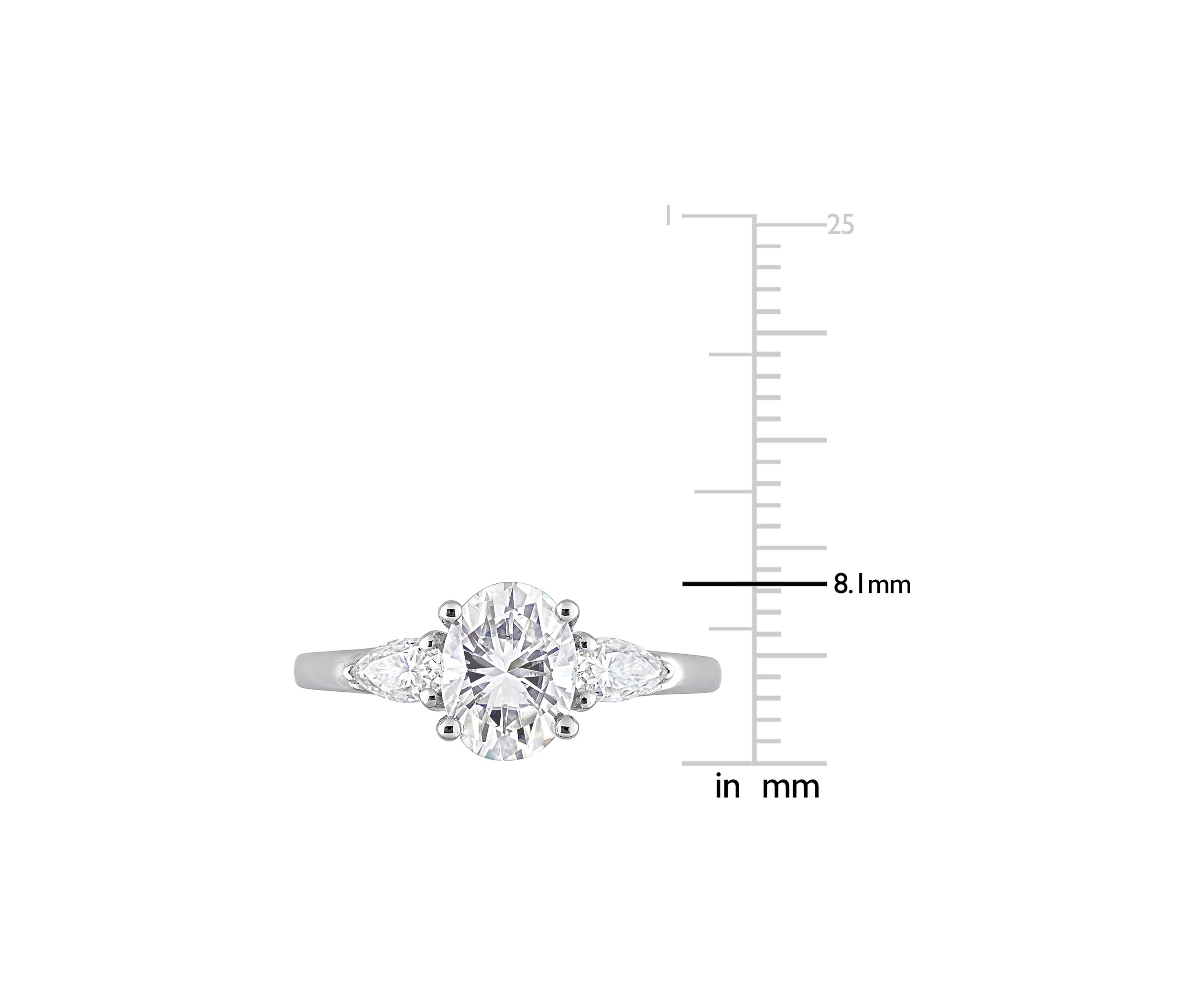 1.75 ct. t.w. Created Moissanite Three-Stone Engagement Ring in Sterling Silver