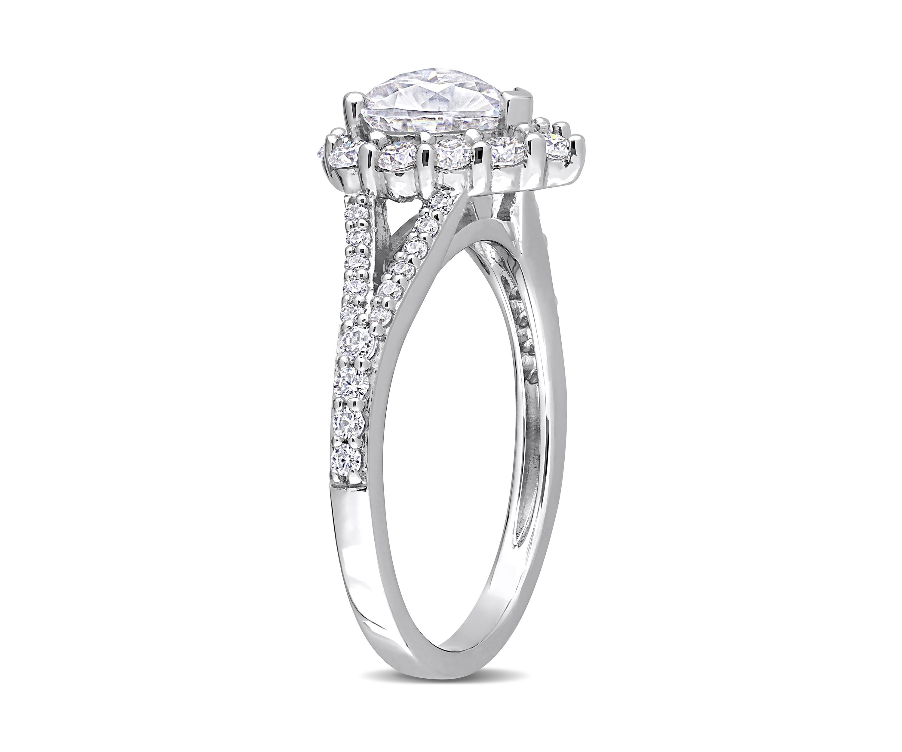 1.5 ct. t.w. Created Moissanite Heart Halo Engagement Ring in Sterling Silver