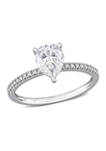 1.25 ct. t.w. Created Moissanite and 1/10 ct. t.w. Diamond Engagement Ring in 14k White Gold