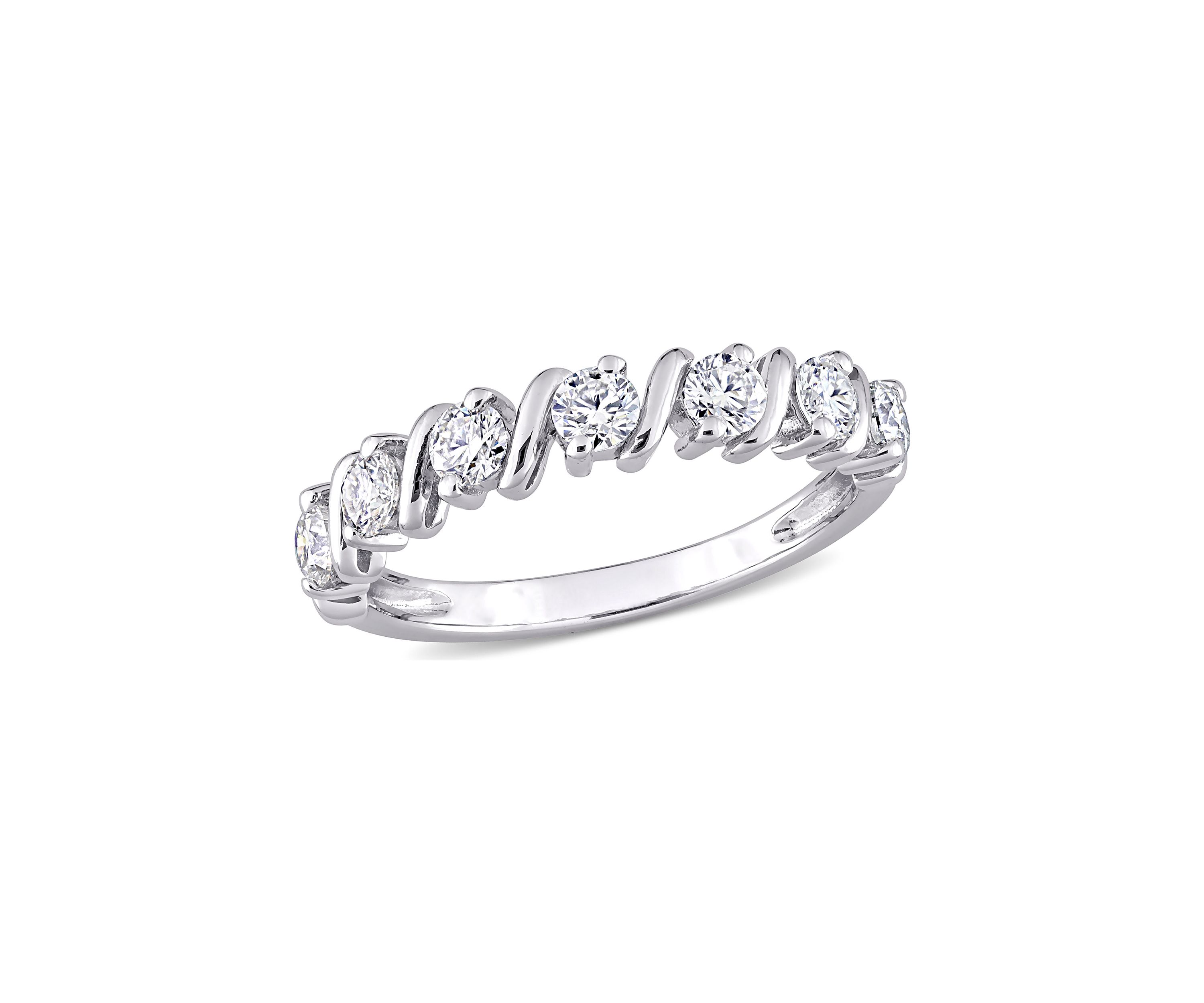 3/4 ct. t.w. Created Moissanite Band in Sterling Silver