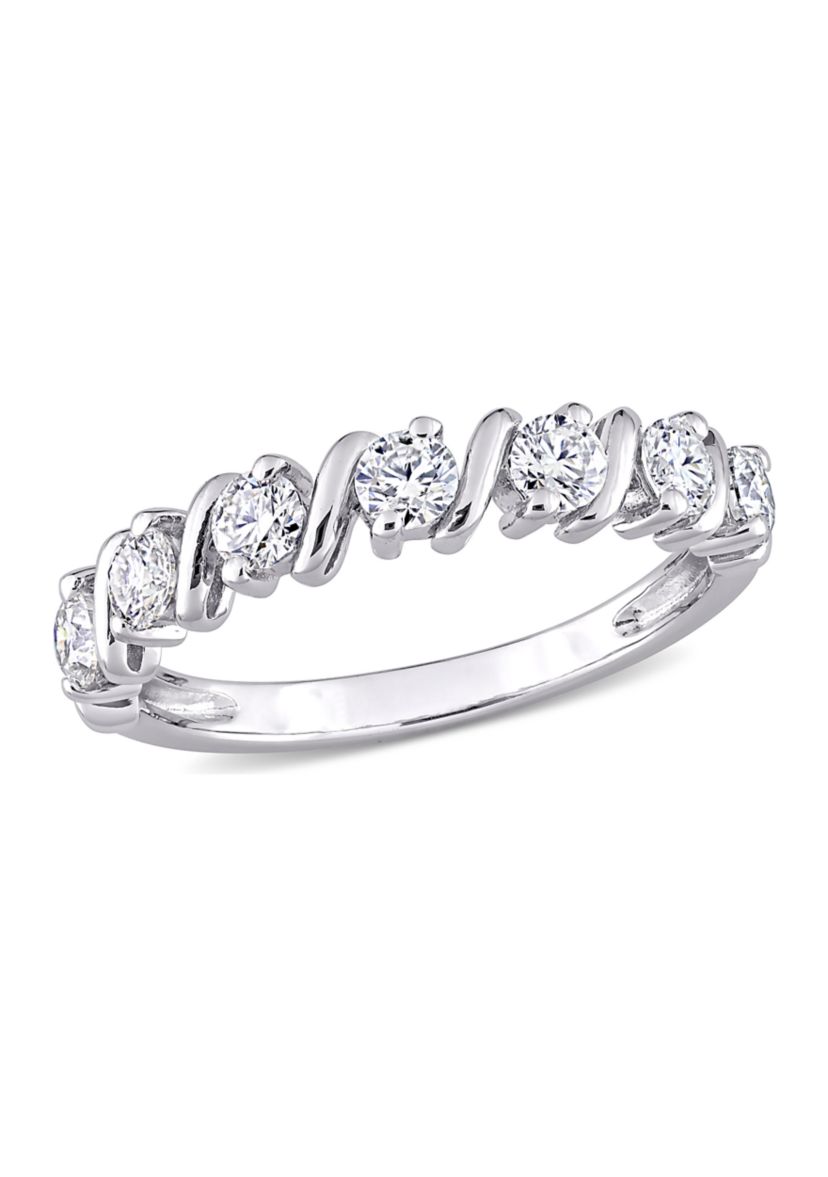 3/4 ct. t.w. Created Moissanite Band in Sterling Silver