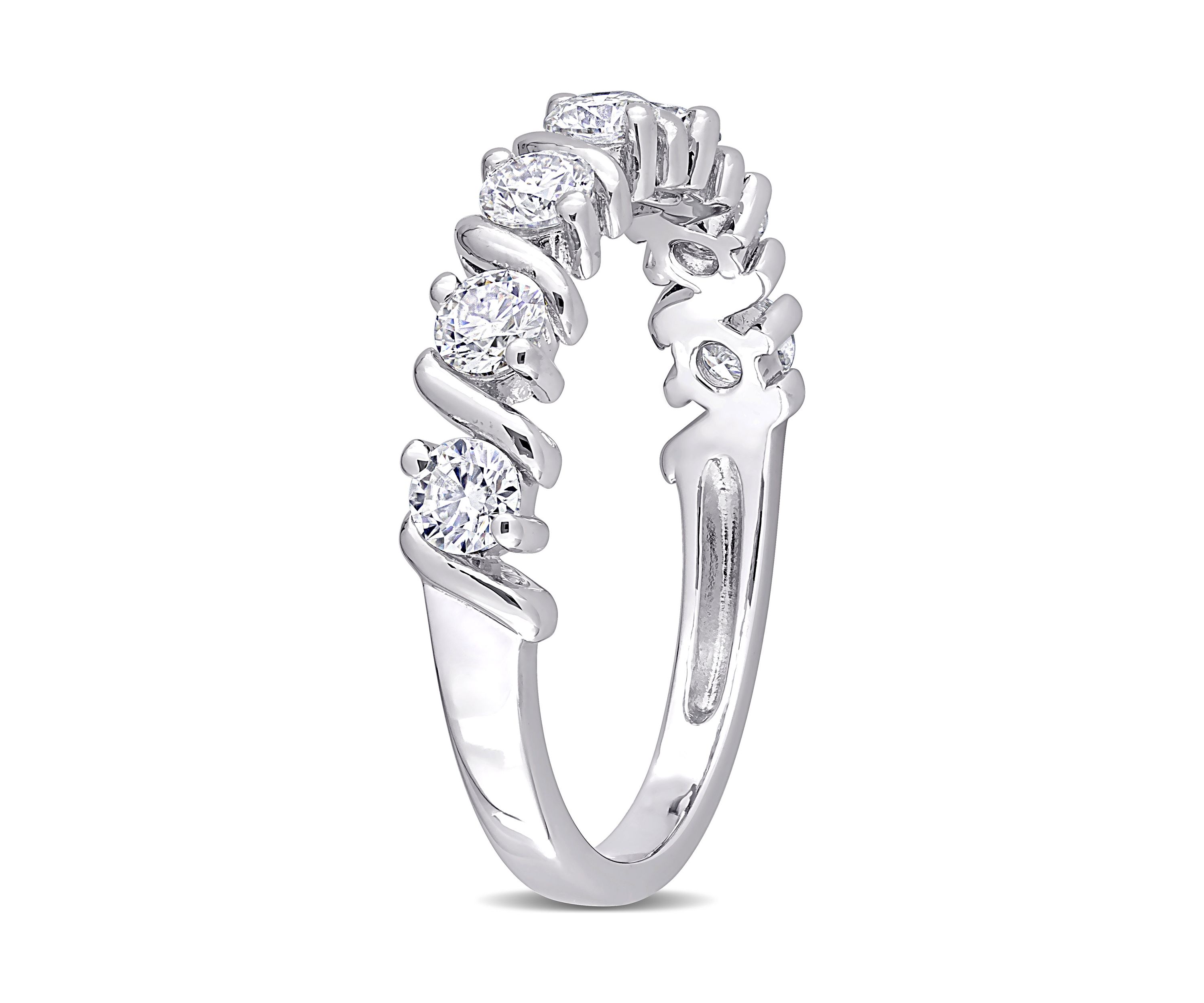 3/4 ct. t.w. Created Moissanite Band in Sterling Silver
