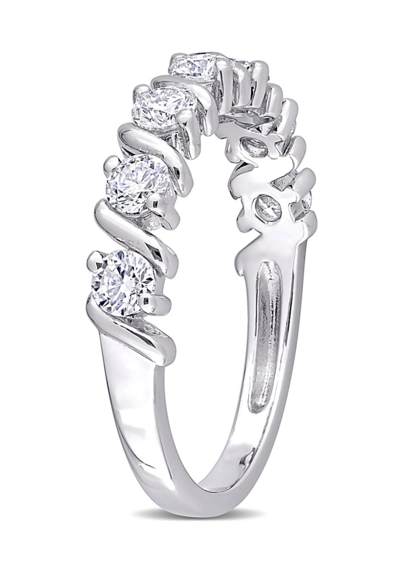 3/4 ct. t.w. Created Moissanite Band in Sterling Silver