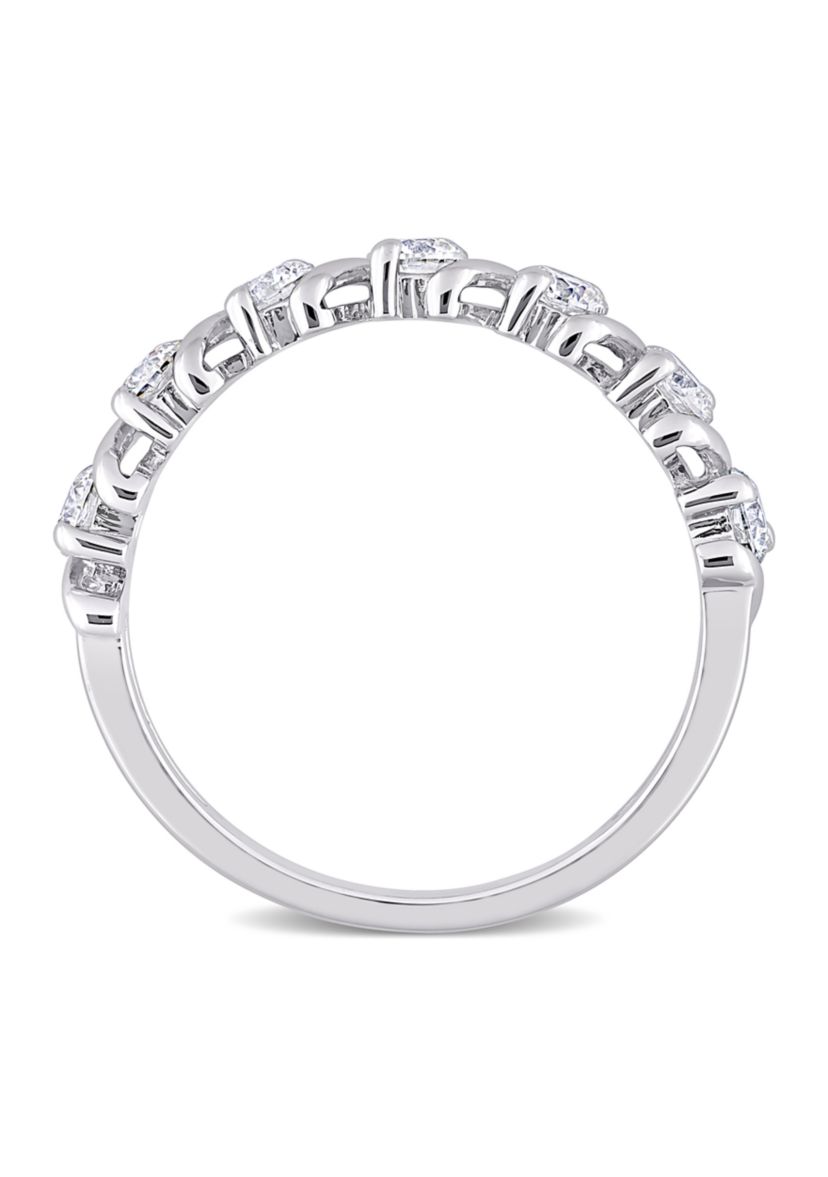 3/4 ct. t.w. Created Moissanite Band in Sterling Silver