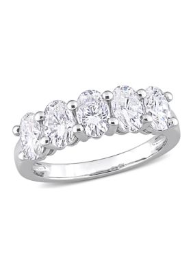 Belk & Co 2.5 ct. t.w. Created Moissanite Oval Cut Semi Eternity Band in 10k White Gold
