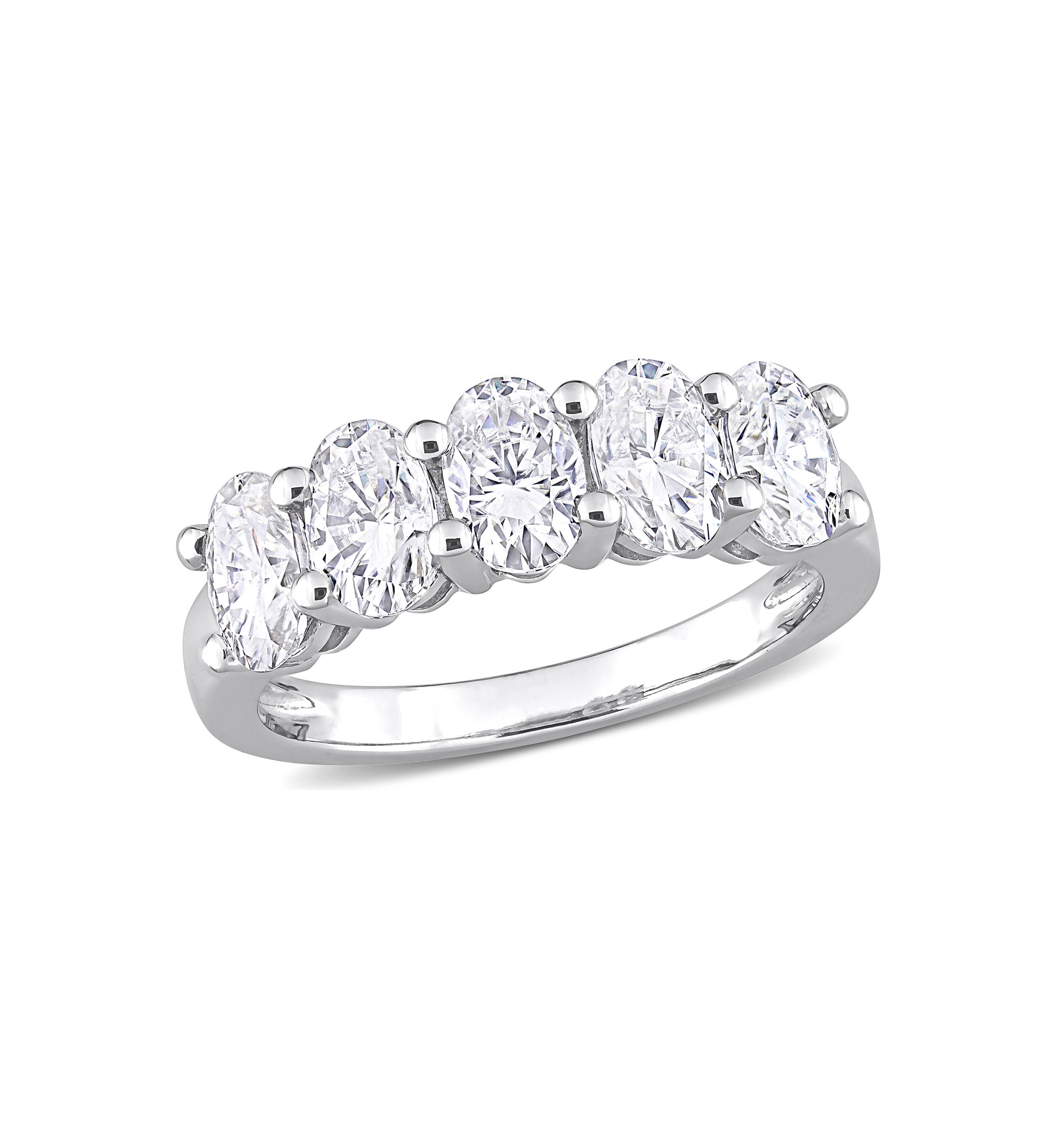2.5 ct. t.w. Created Moissanite Oval Cut Semi Eternity Band in 10k White Gold