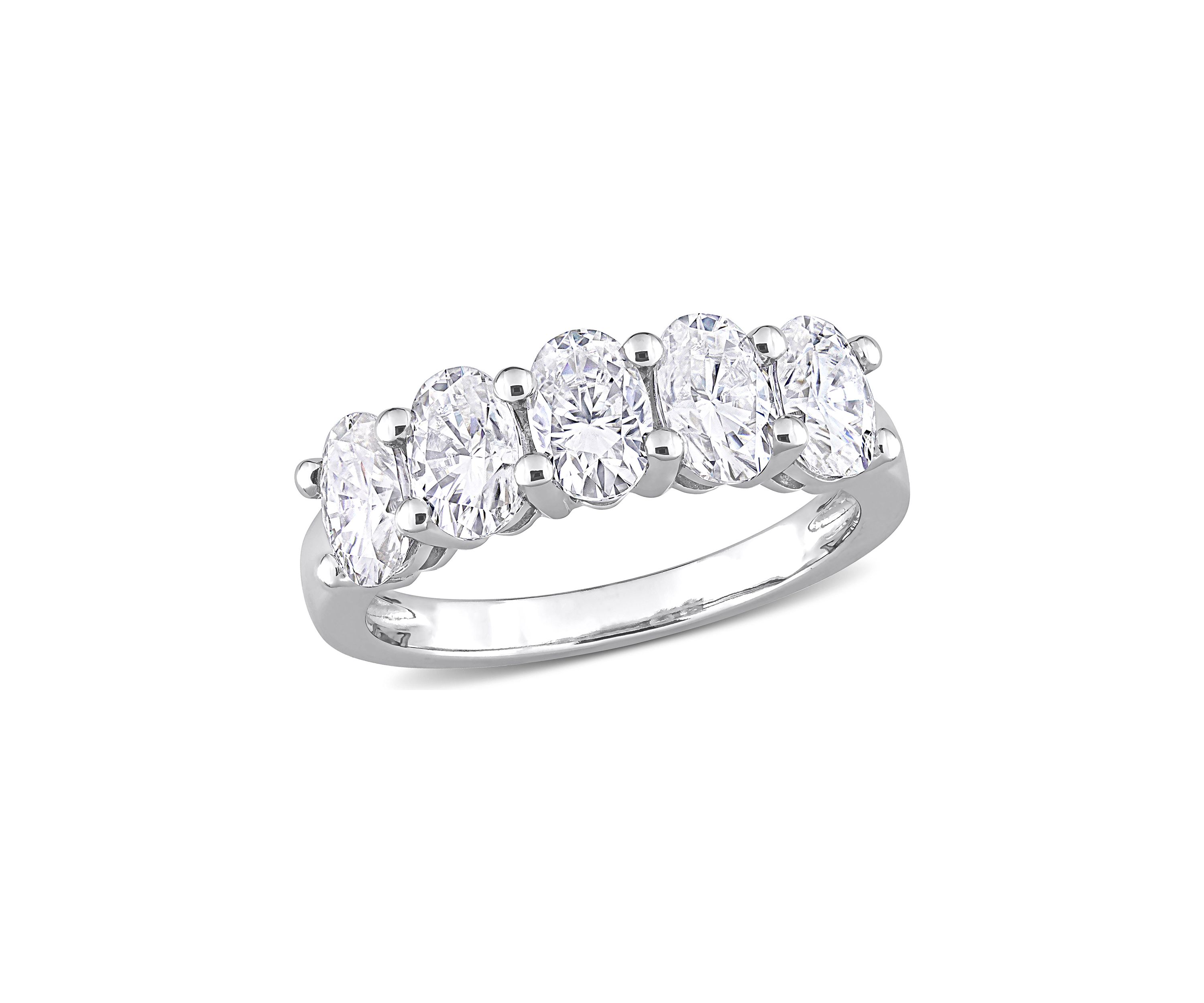 2.5 ct. t.w. Created Moissanite Oval Cut Semi Eternity Band in 10k White Gold