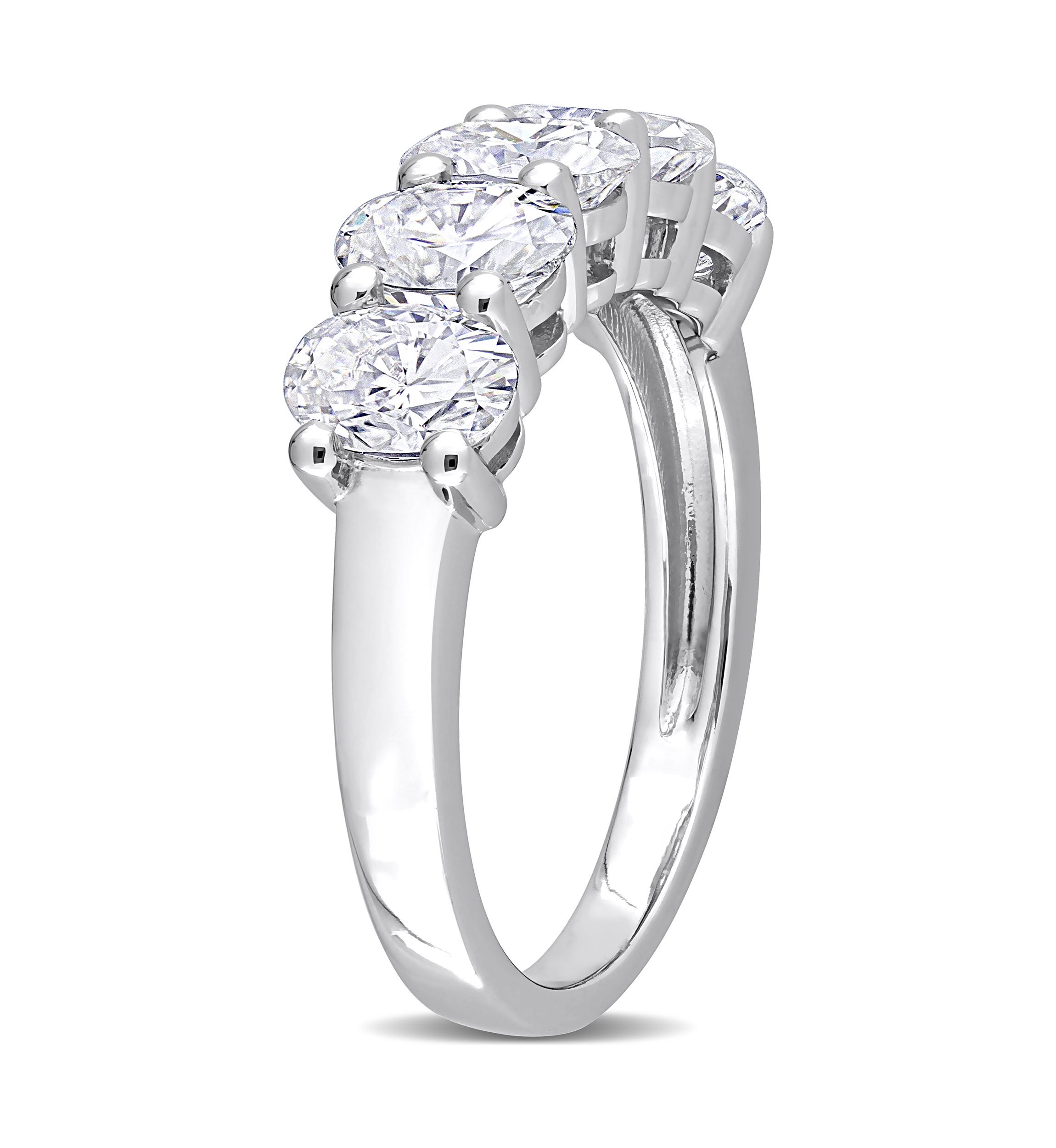 2.5 ct. t.w. Created Moissanite Oval Cut Semi Eternity Band in 10k White Gold