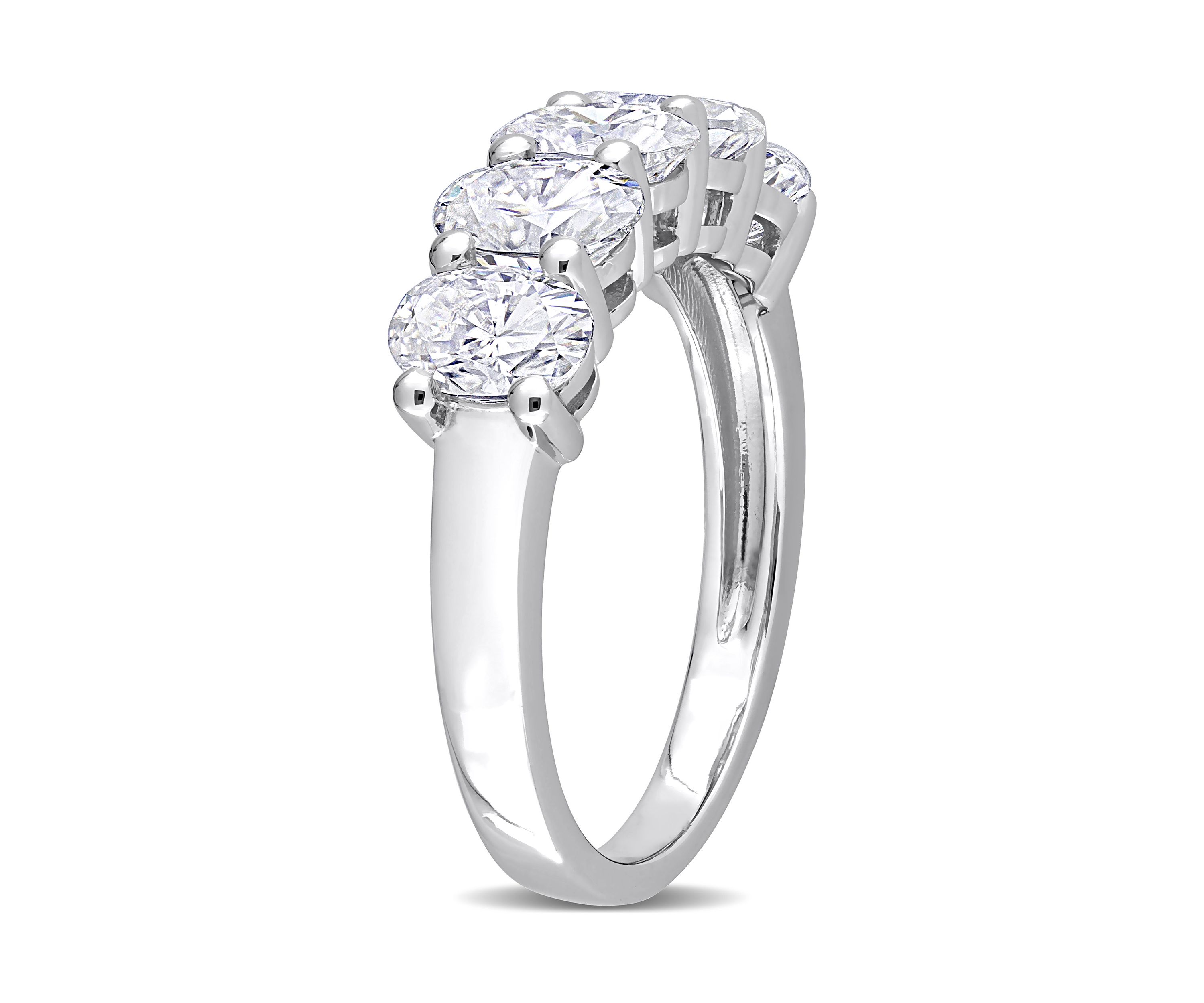 2.5 ct. t.w. Created Moissanite Oval Cut Semi Eternity Band in 10k White Gold