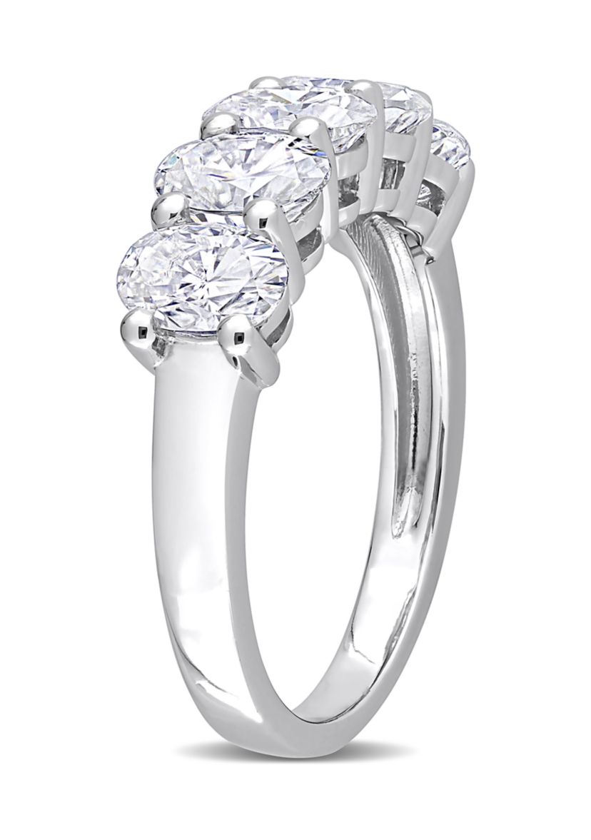 2.5 ct. t.w. Created Moissanite Oval Cut Semi Eternity Band in 10k White Gold