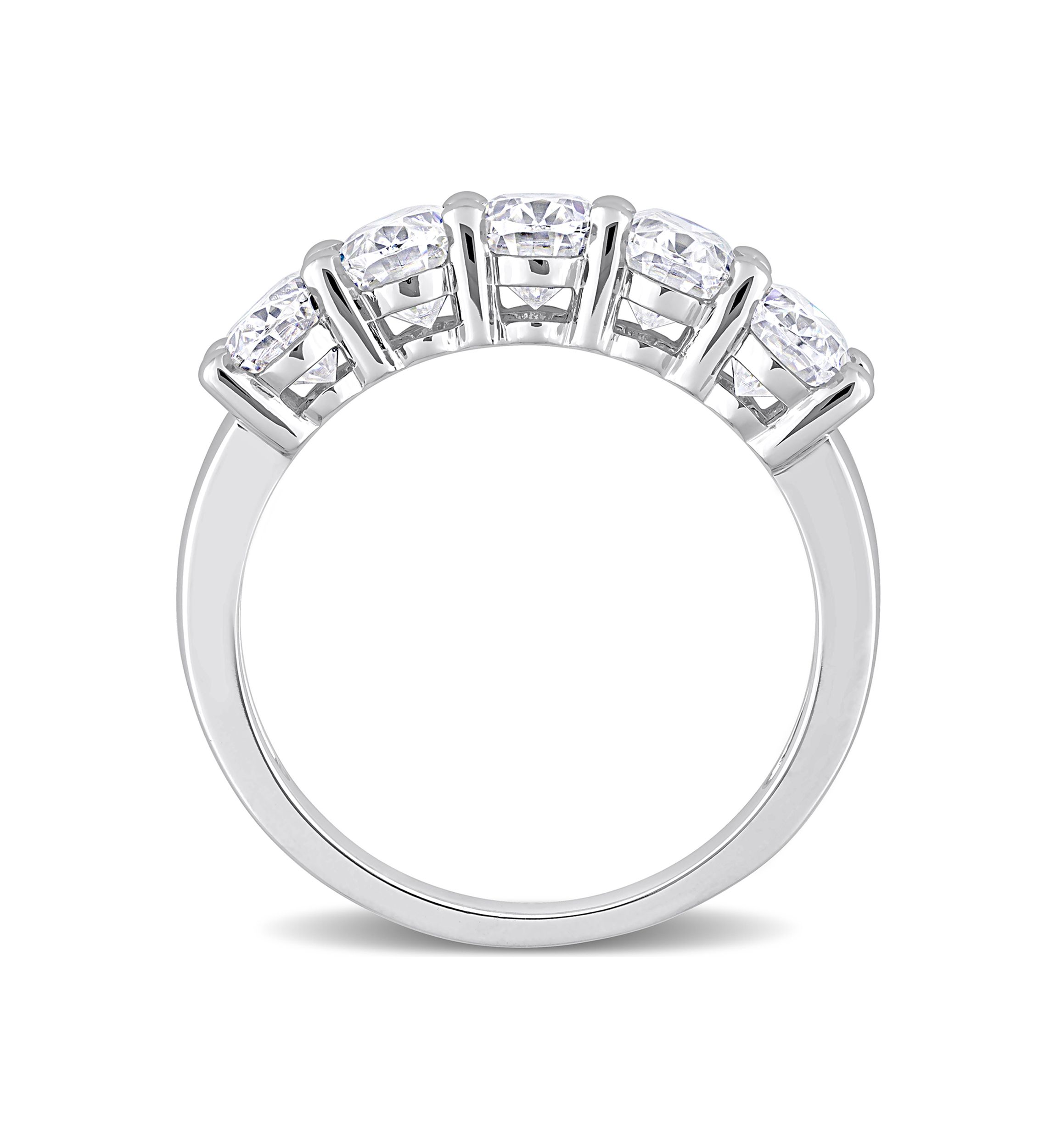 2.5 ct. t.w. Created Moissanite Oval Cut Semi Eternity Band in 10k White Gold