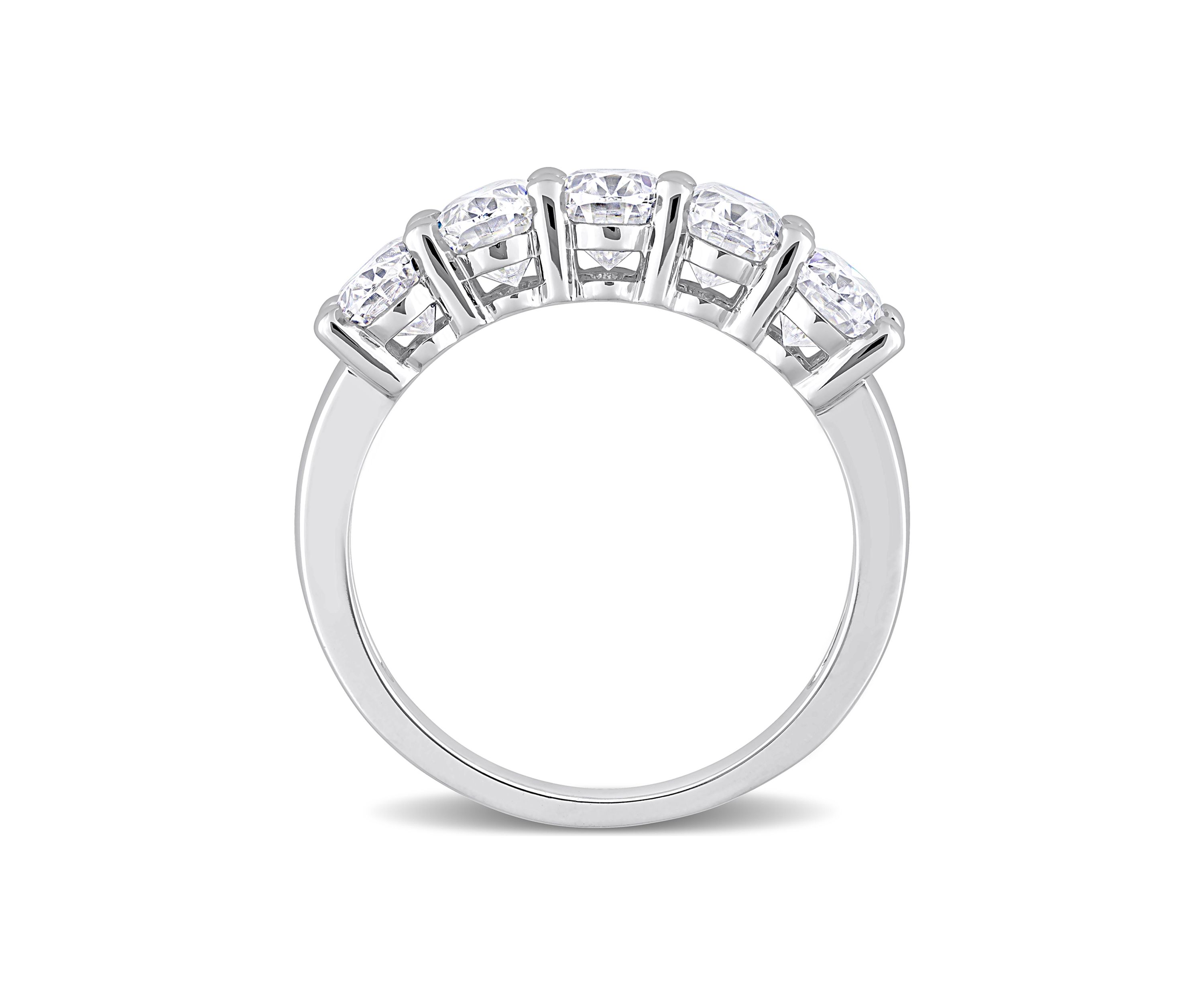 2.5 ct. t.w. Created Moissanite Oval Cut Semi Eternity Band in 10k White Gold